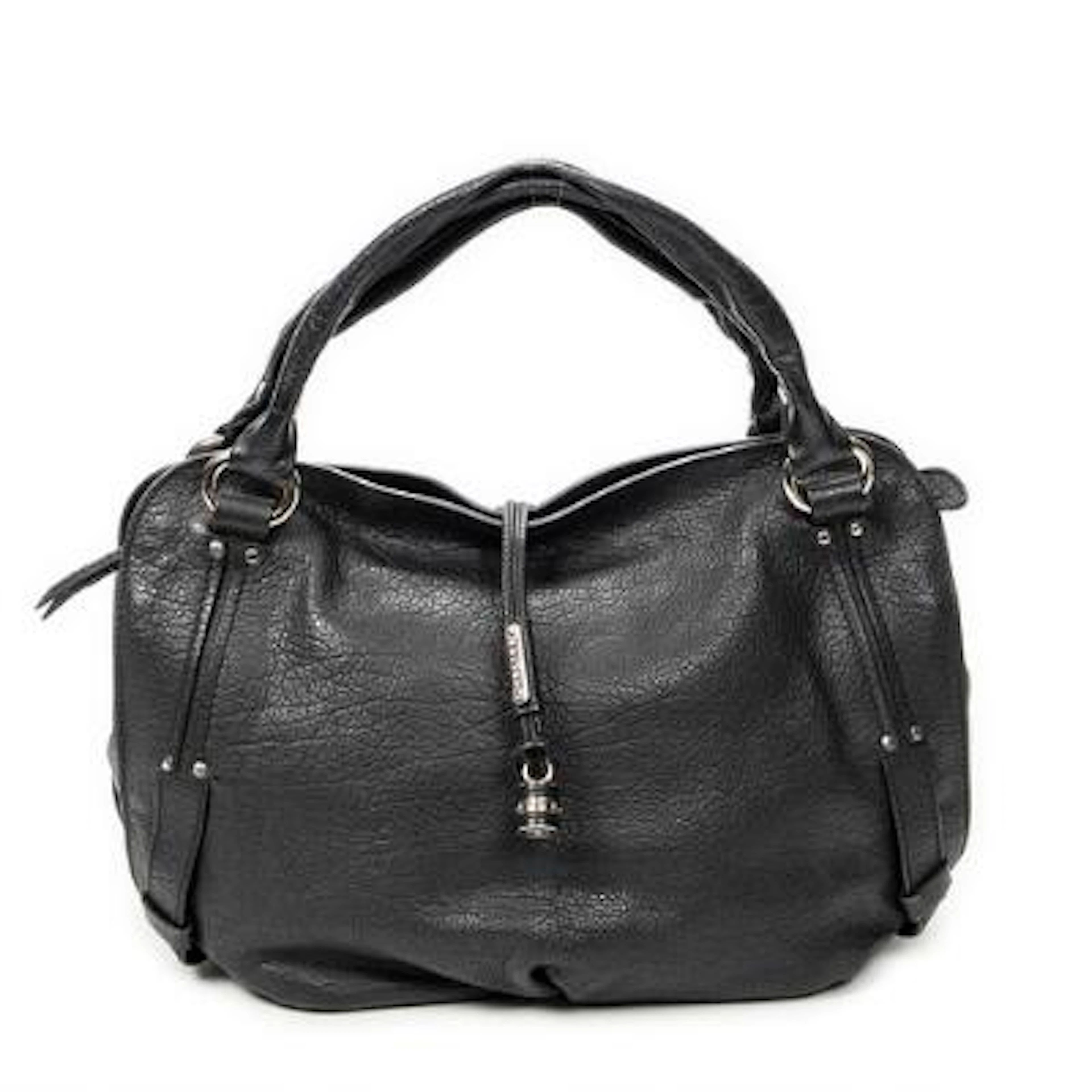 Celine: A "Biker Boogie" bag in black leather with silver-coloured
