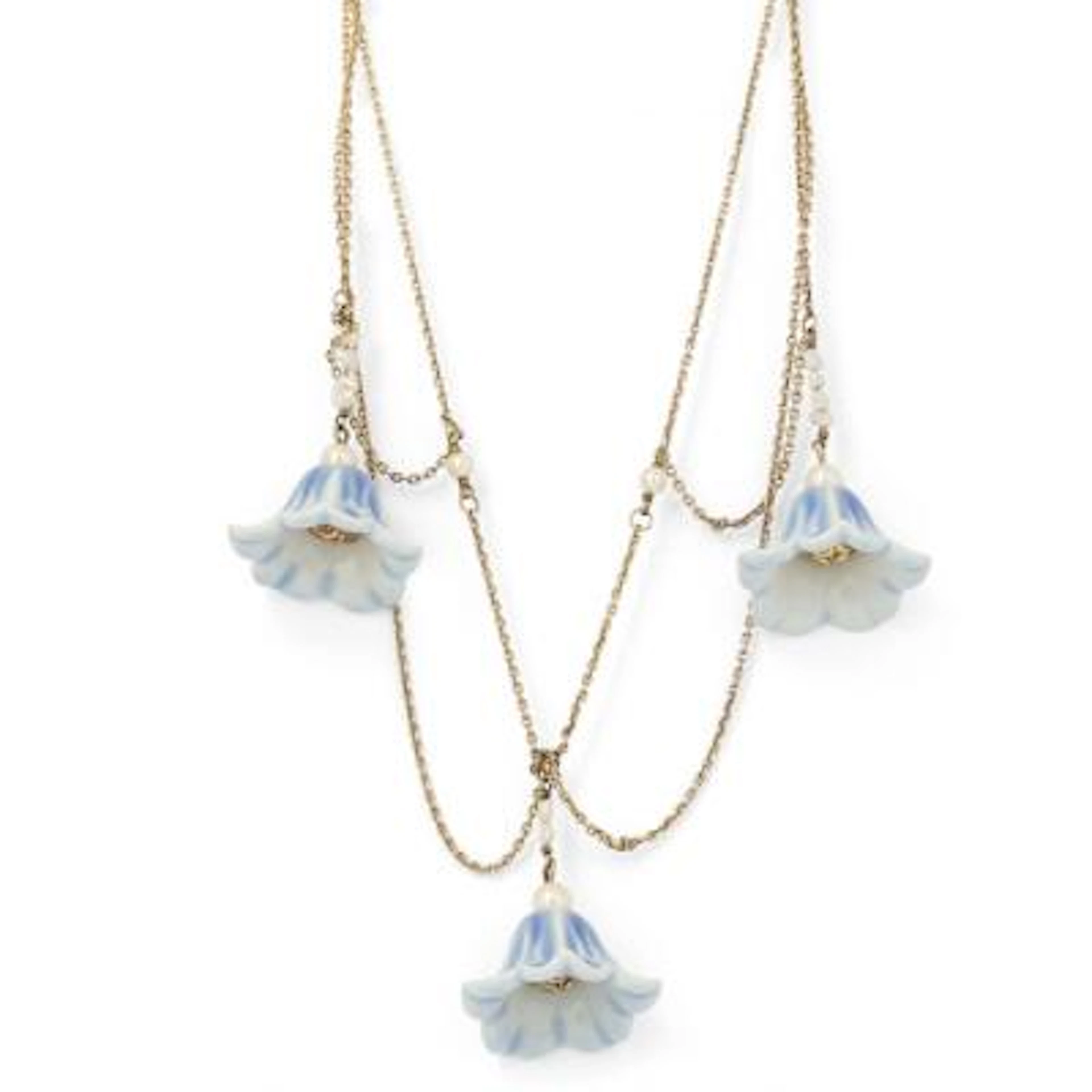 A. Michelsen, Arje Griegst: A Canupanula flower necklace made of porcelain