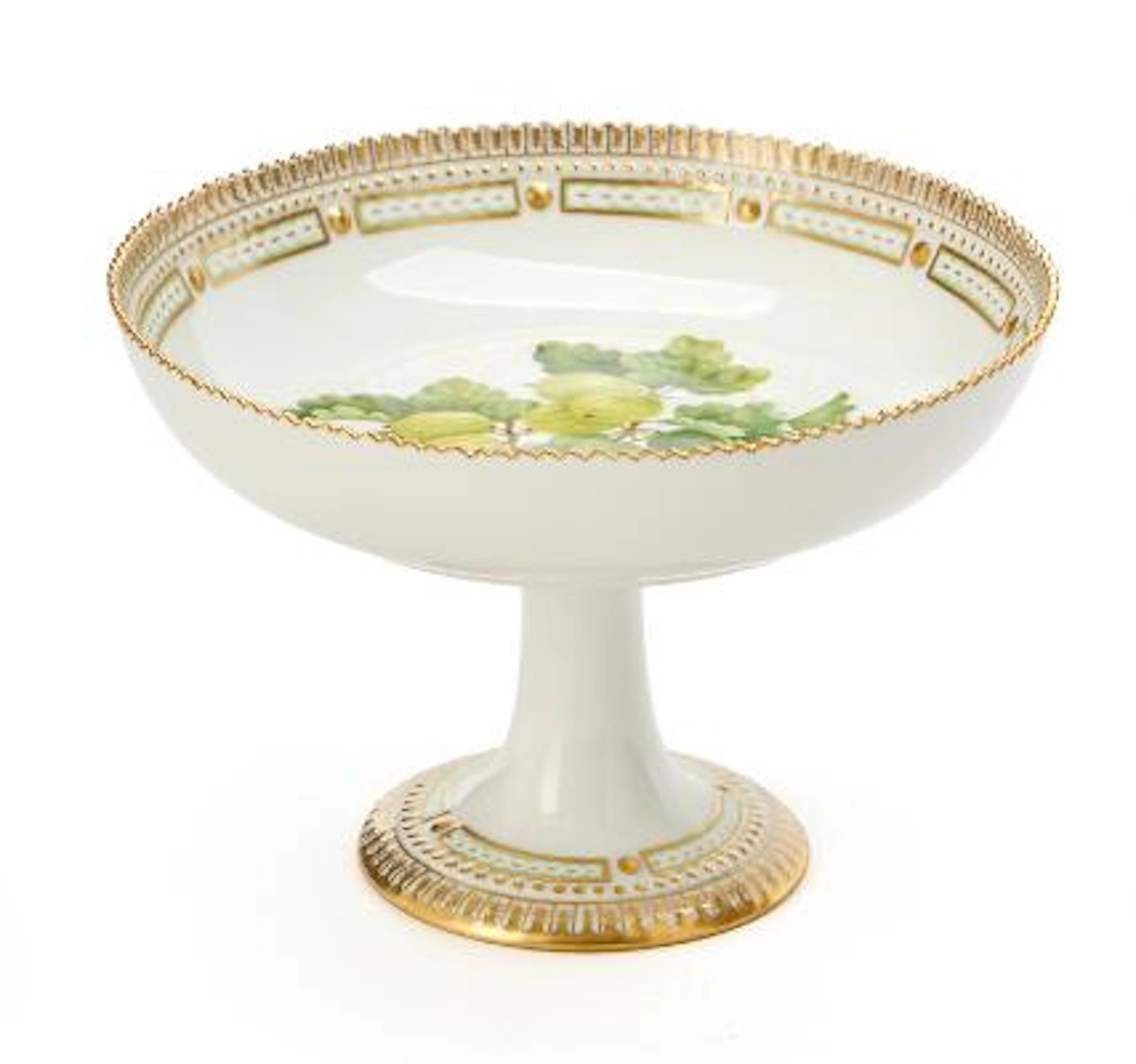 "Frugtstellet" porcelain centrepiece, decorated in colours and gold