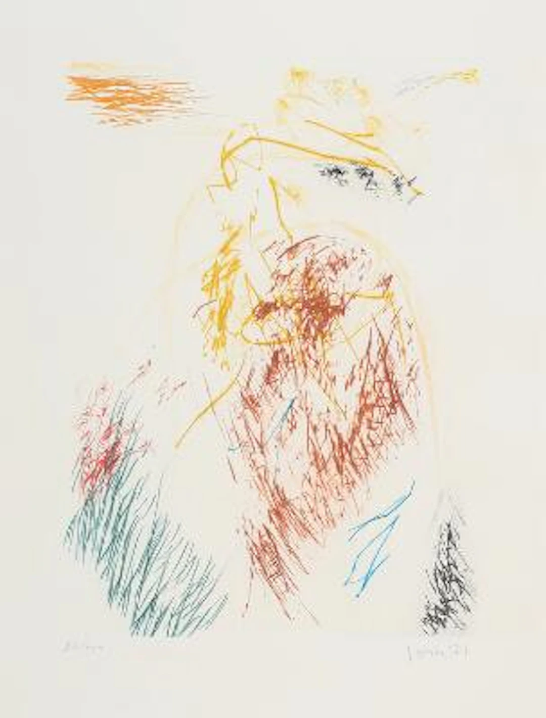 Asger Jorn: "Pensées en l'air". Signed Jorn 71, 84/100. Etching in