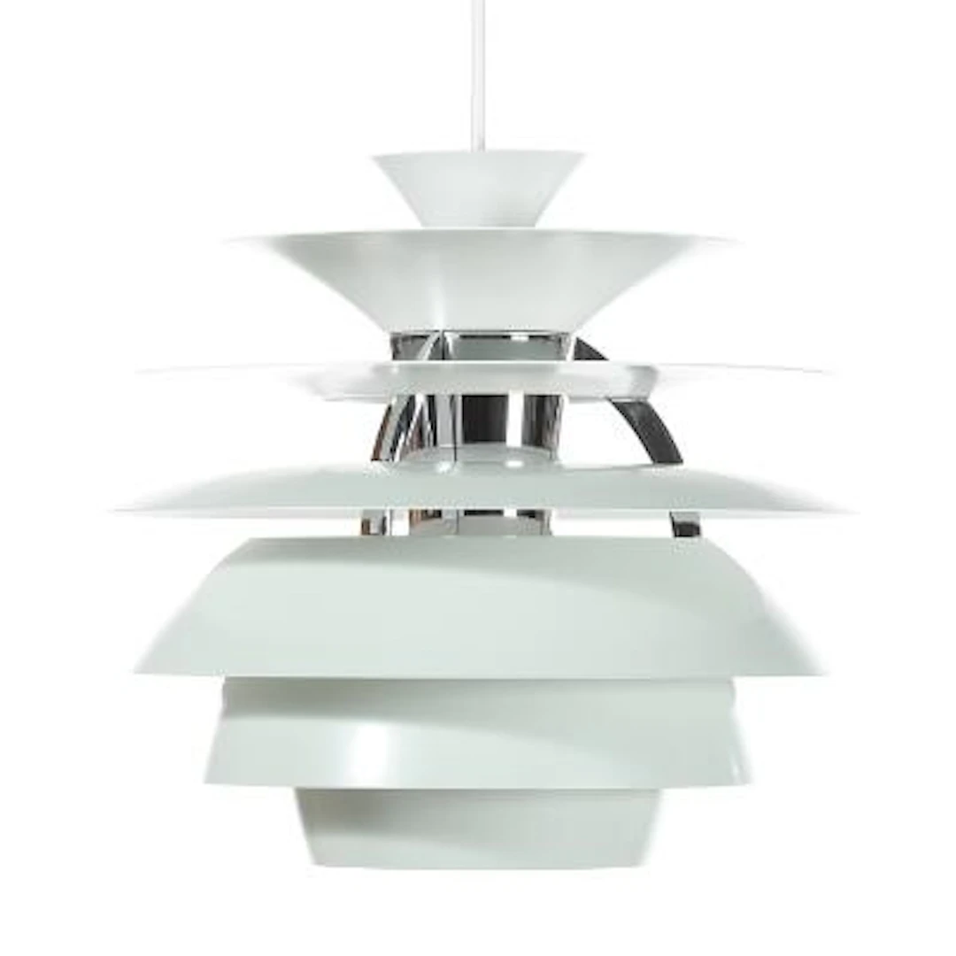 Poul Henningsen: "PH Snowball". Pendant with "Dusty green" lacquered