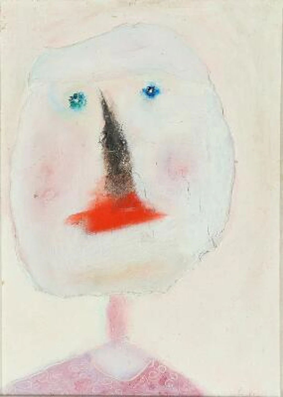 Leif Lage: "Lyserødt portræt", 1970. Signed, titled and dated on the