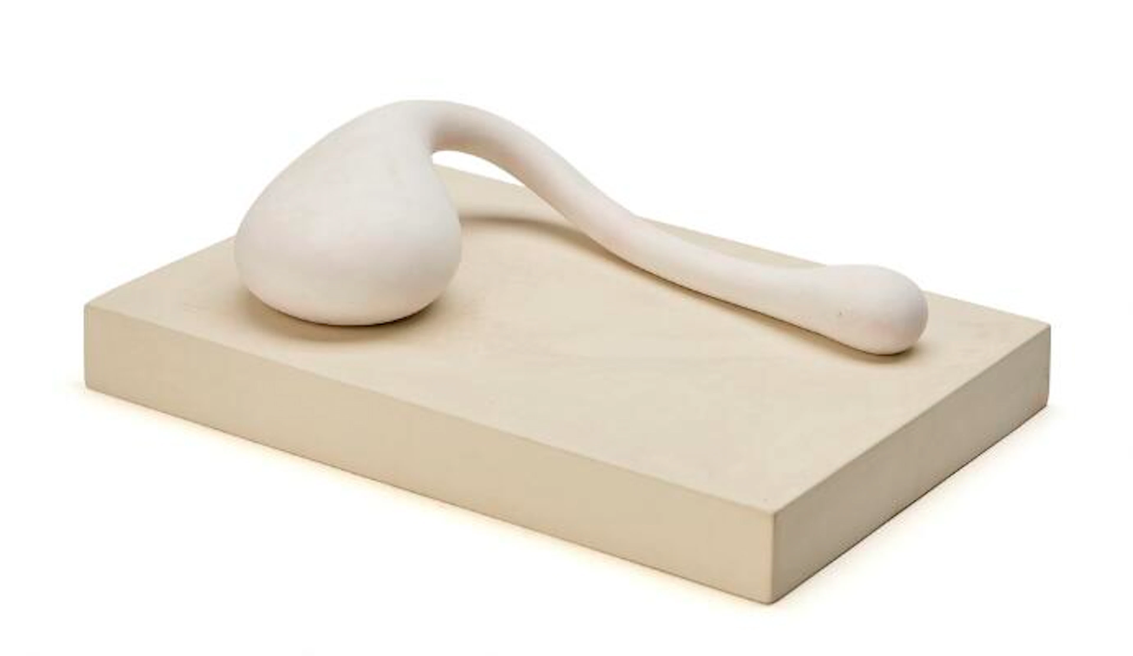 Signe Schjøth: Organic object. Unsigned. Whitepainted stoneware on