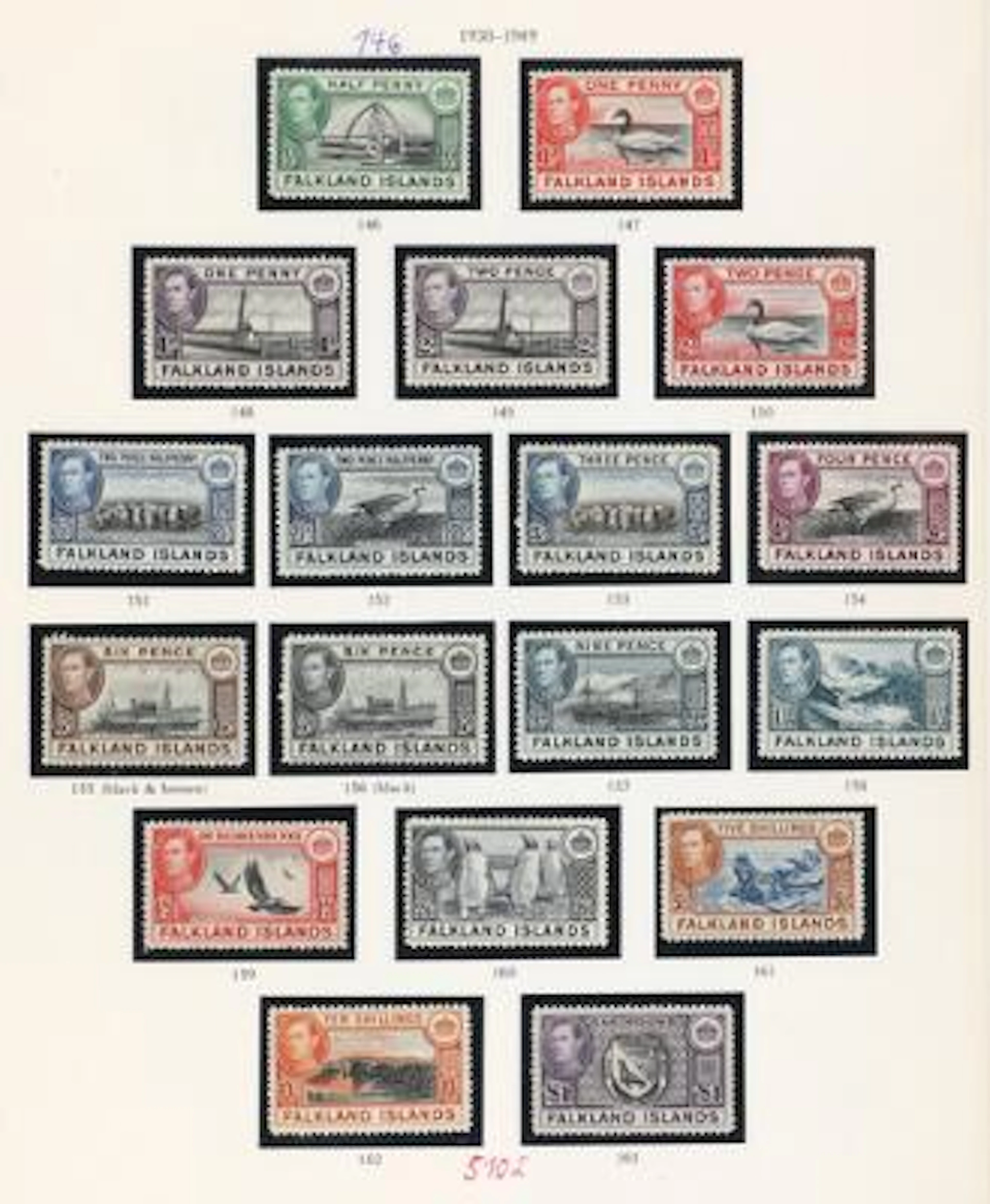 Falkland Islands. 1878-1989. Very fine collection on homemade pages