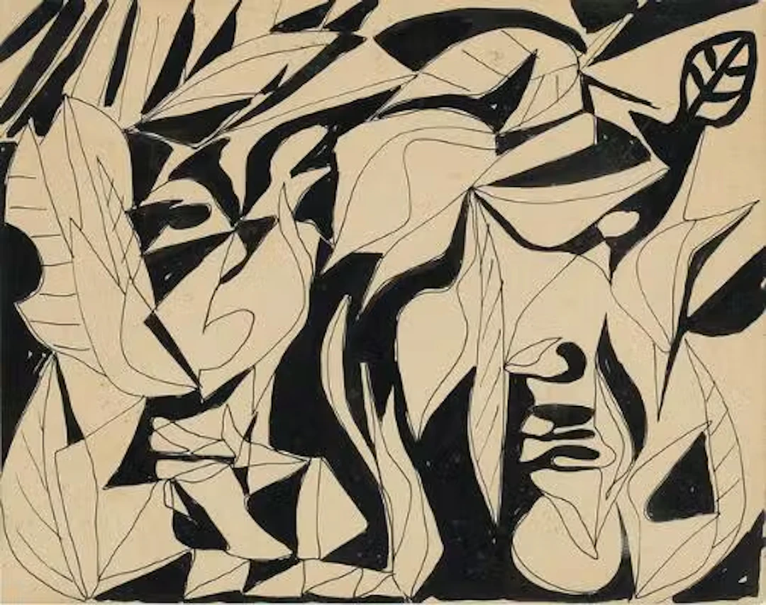 Richard Mortensen: Page from sketchbook "Ballet des Ombres", 5–8/7
