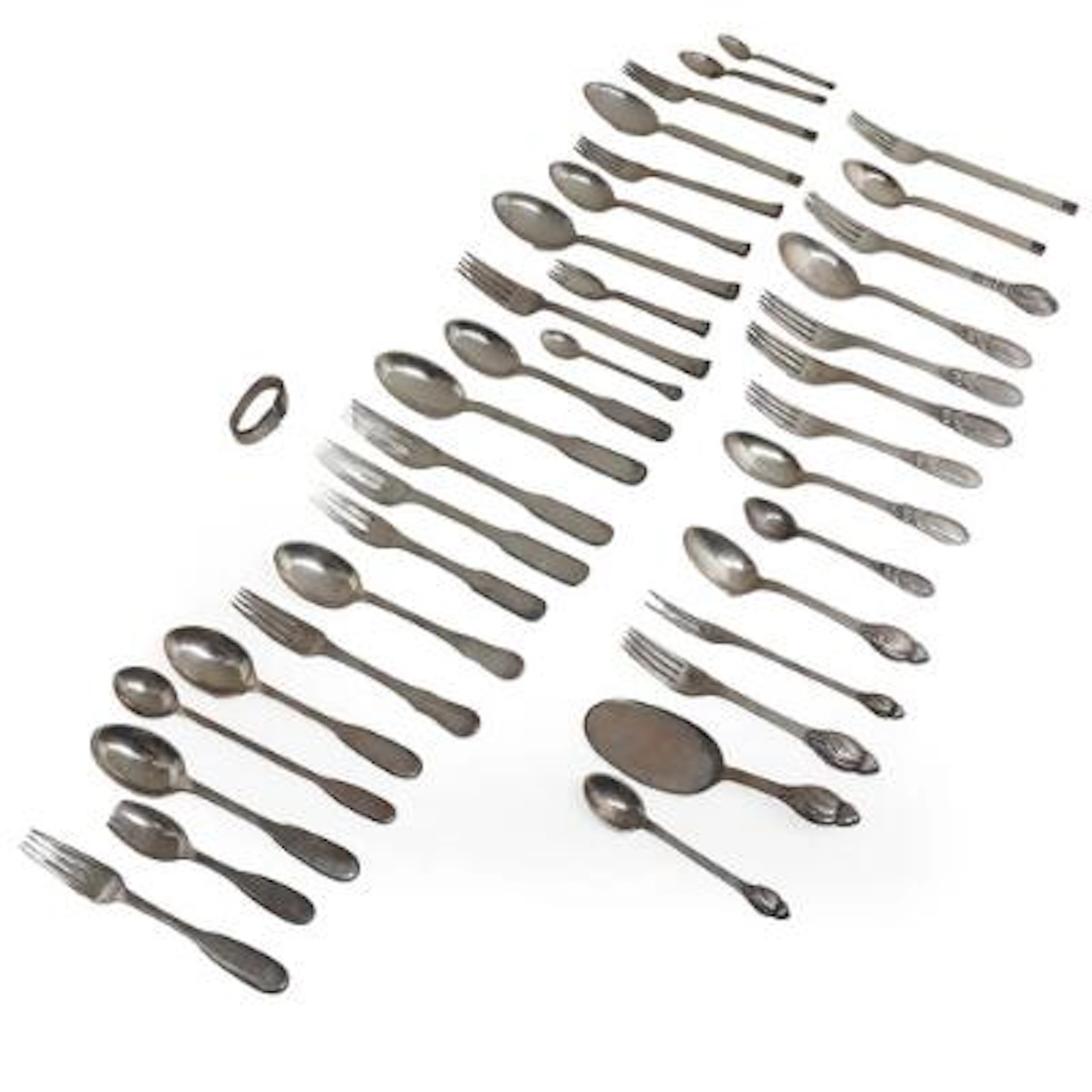 Evald Nielsen: A collection of silver and sterling silver cutlery