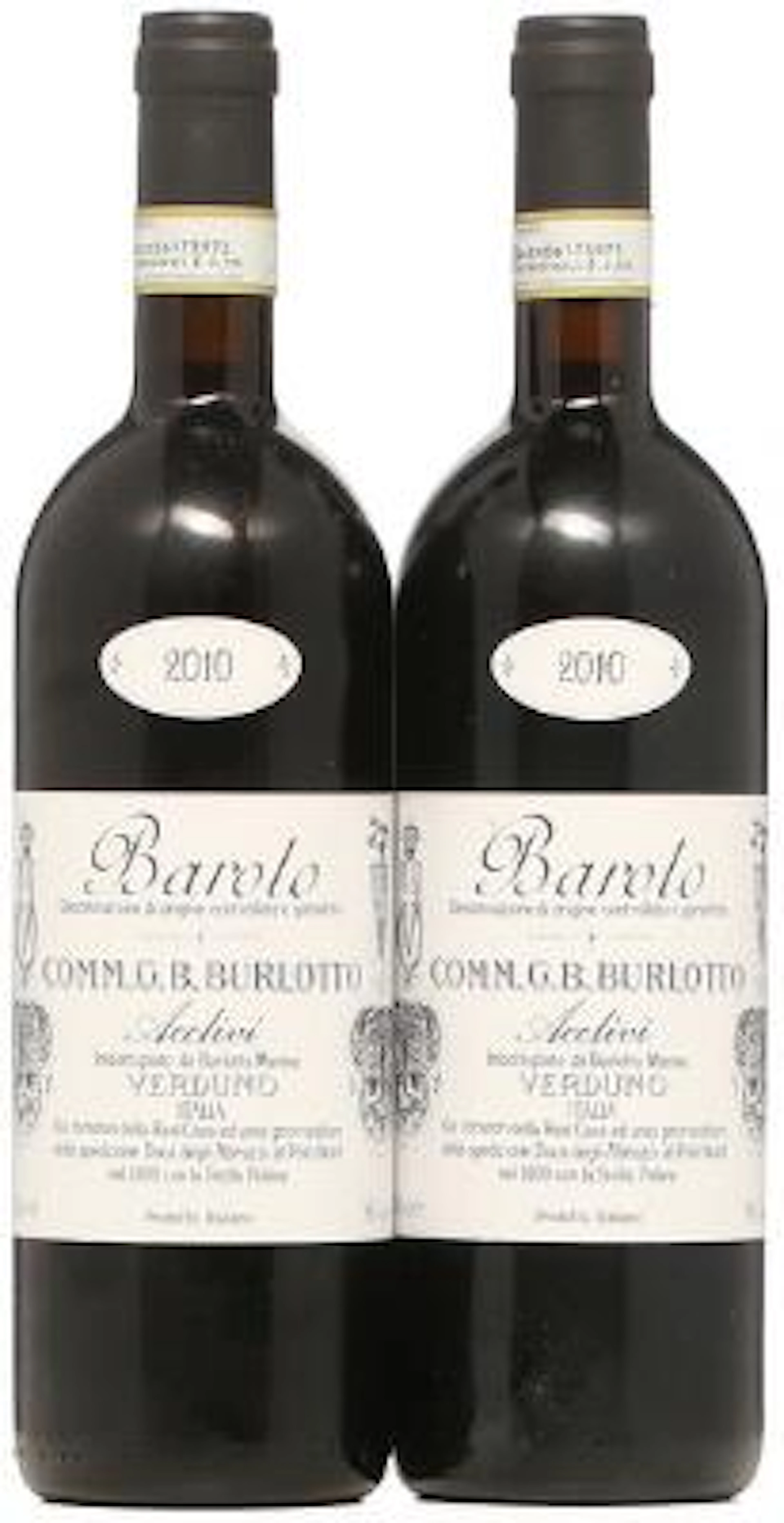 2 bts. Barolo "Vigneto Acclivi", Comm. G. B. Burlotto 2010 A (hf/in).