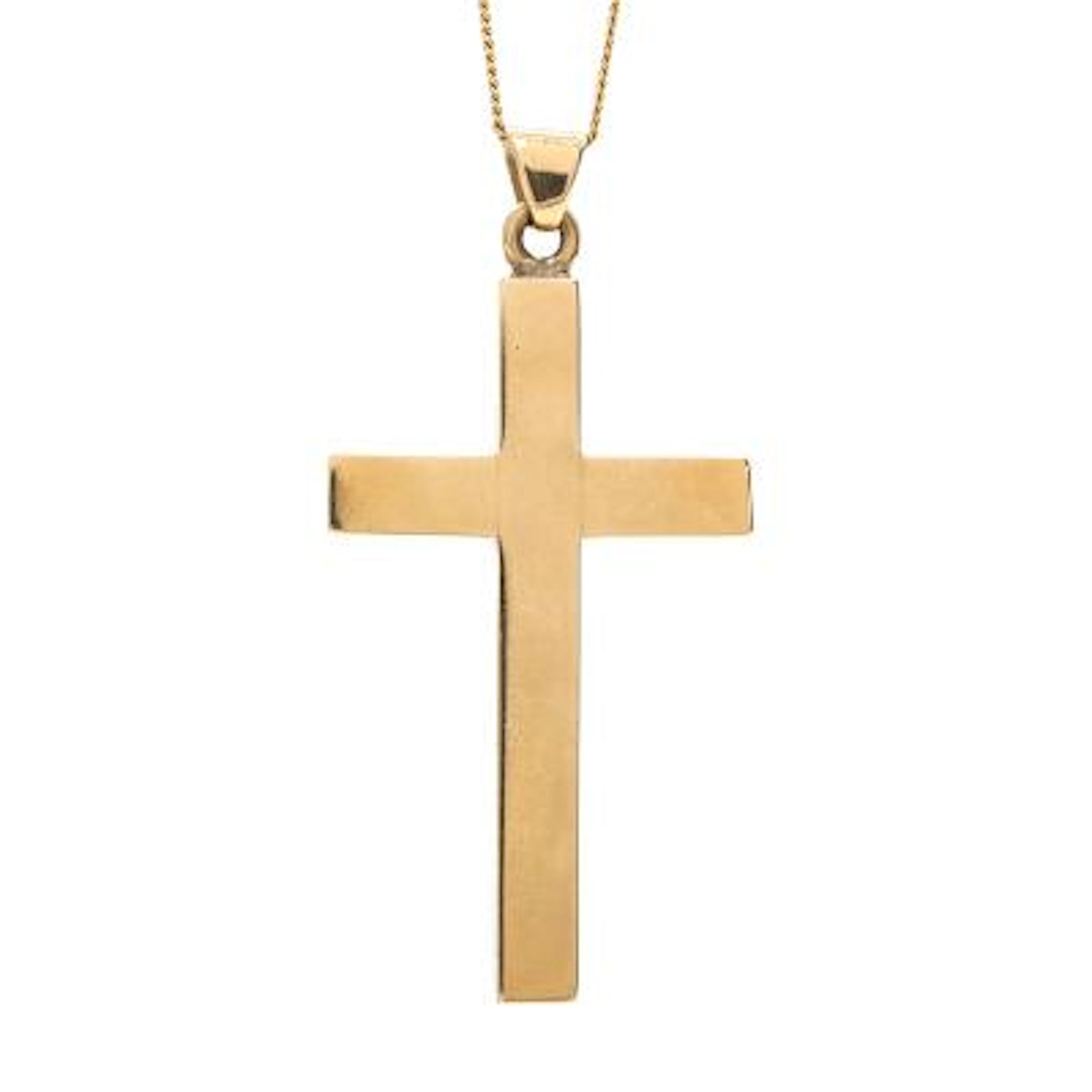 Hugo Grün: A pendant in shape of a cross L. 5 cm. Chain in 14k gold