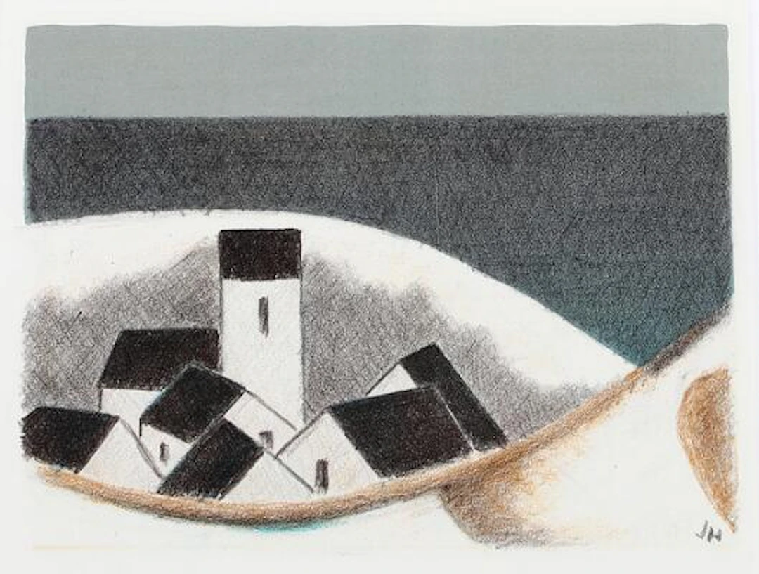 Johannes Hofmeister: Two compositions. Both signed in print JH. Lithograph