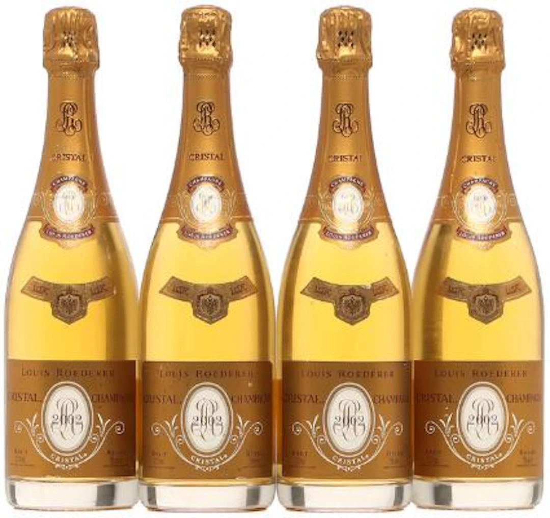 4 bts. Champagne "Cristal", Louis Roederer 2002 A (hf/in). – Bruun