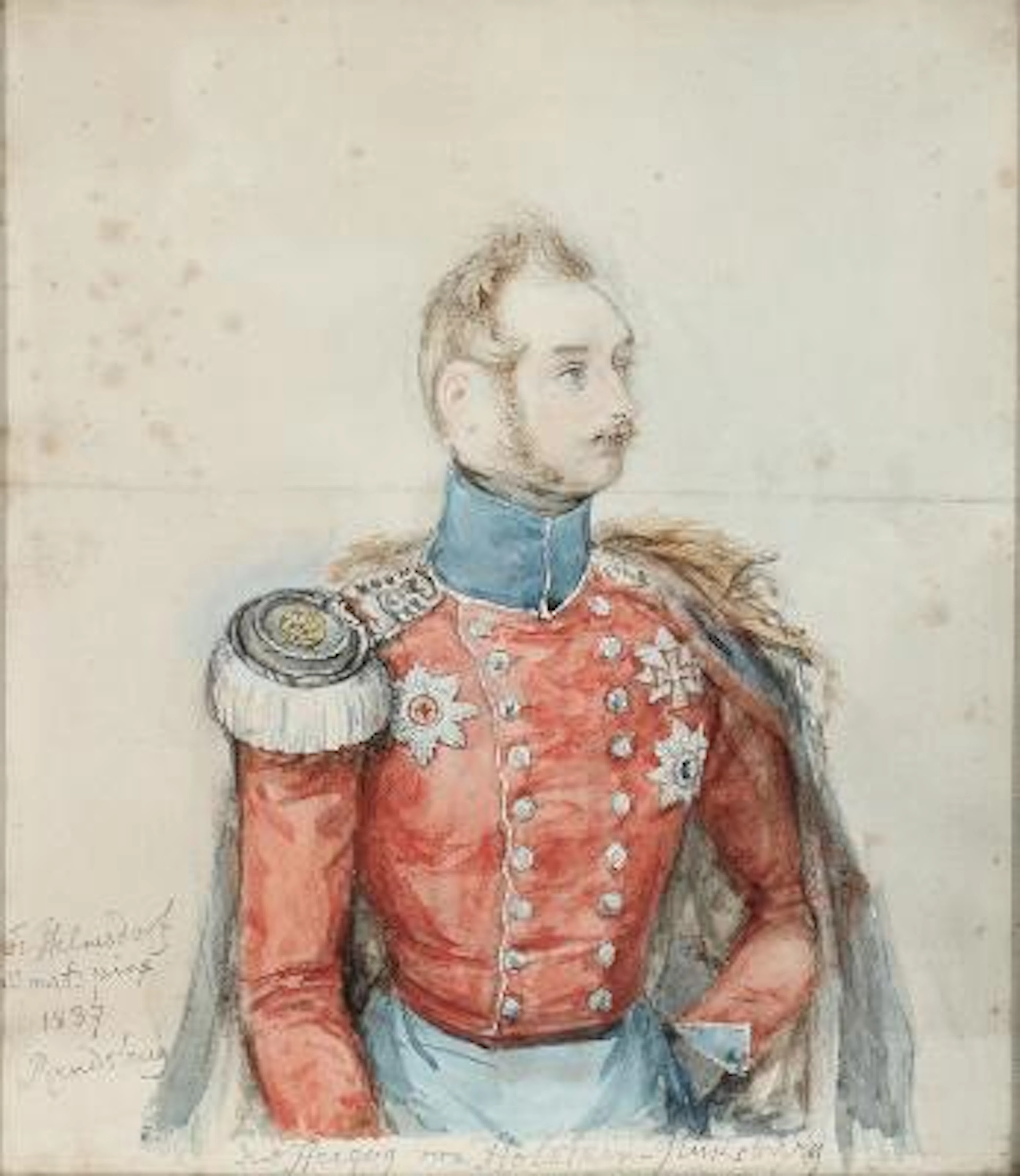 Johann Friedrich Helmsdorf: Portrait of Duke Carl of Glücksburg. Signed