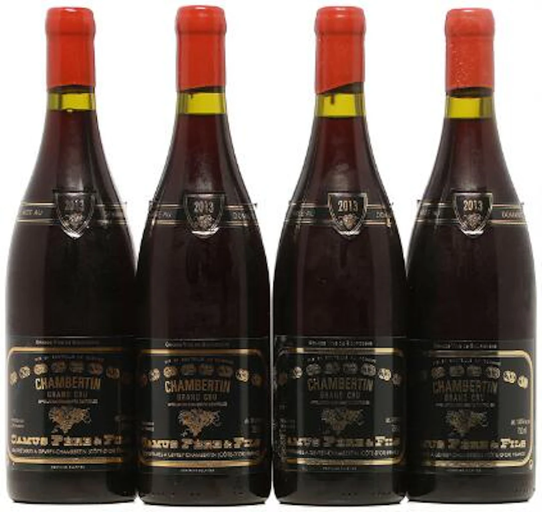 4 bts. Chambertin Grand Cru, Camus Pere et Fils 2013 A (hf/in). –