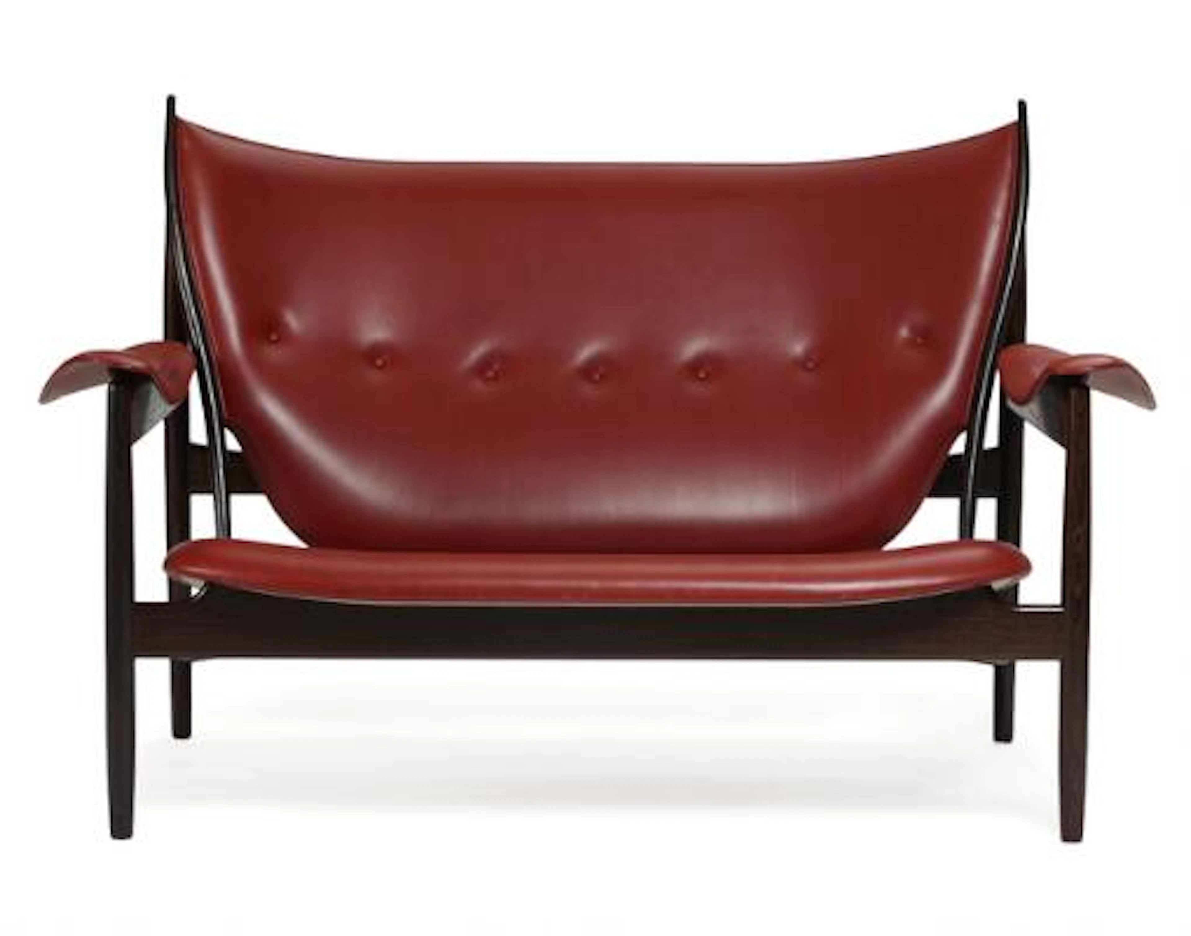 Finn Juhl: "The Chieftain sofa". Freestanding two seater wengé sofa