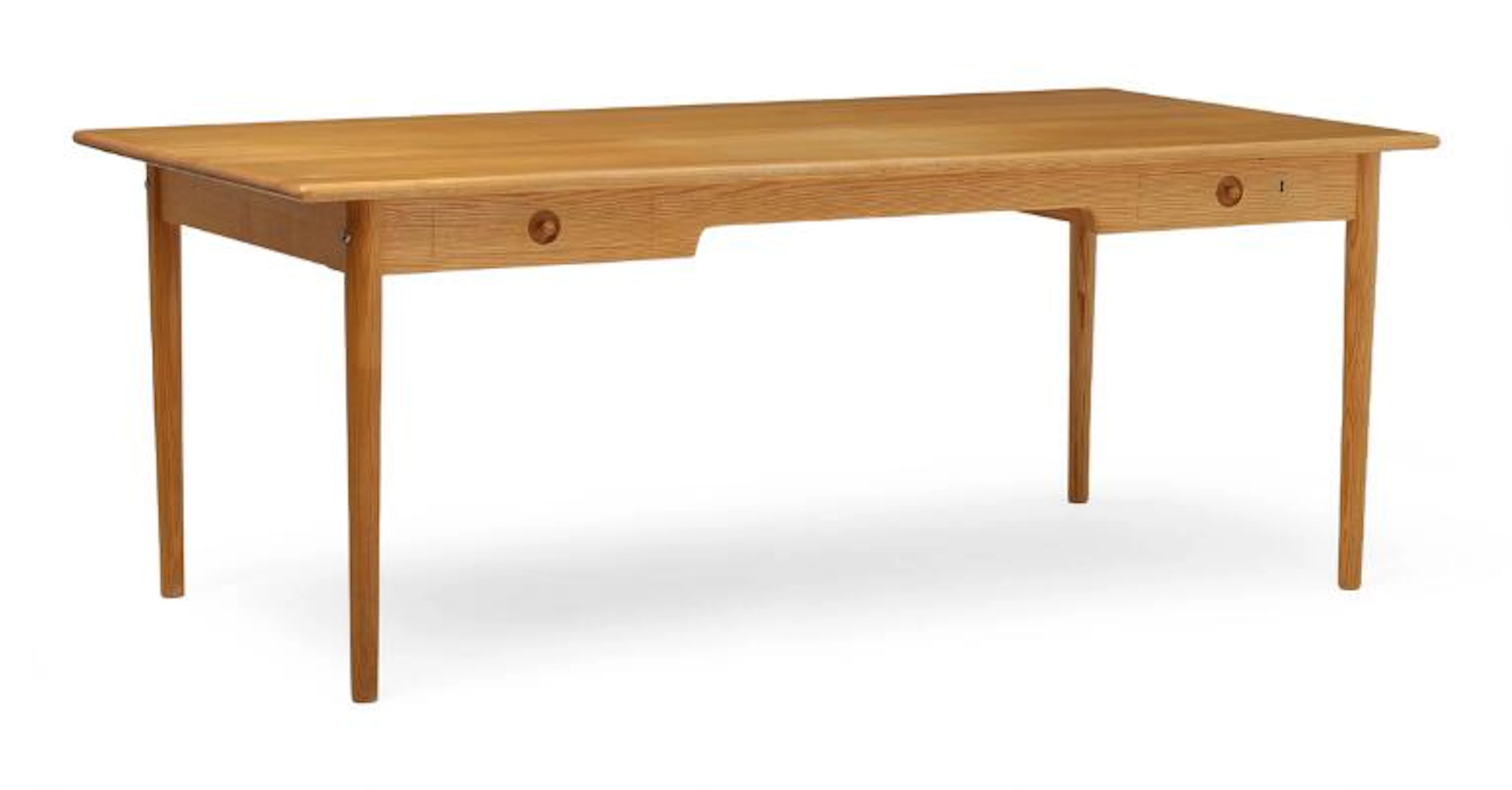 Hans J. Wegner: “PP 312”. A freestanding solid ash desk with two drawers