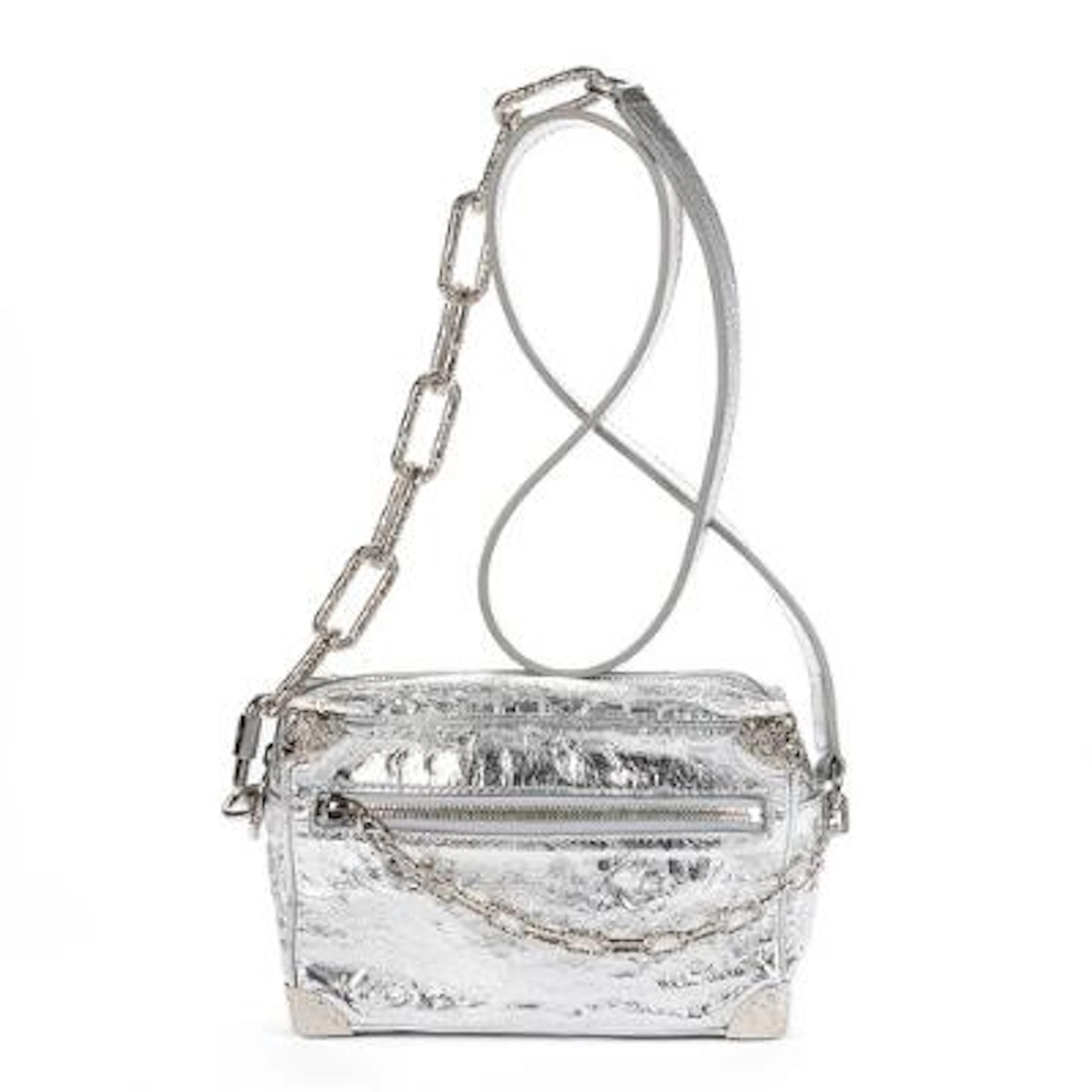 Louis Vuitton: A "Mini Soft Trunk Crushed" bag in metallic calf leather