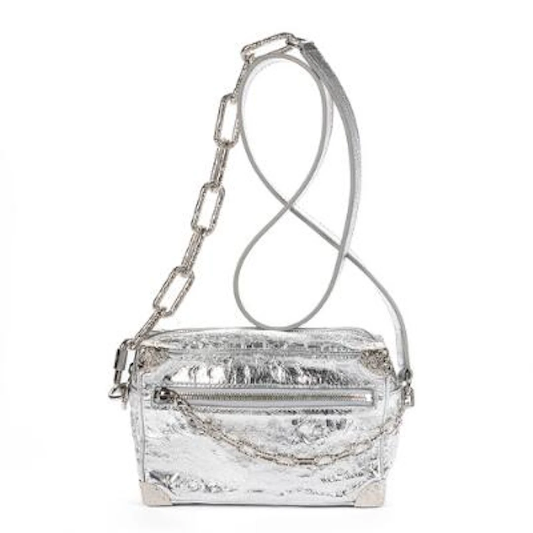 Louis Vuitton: A "Mini Soft Trunk Crushed" bag in metallic calf leather