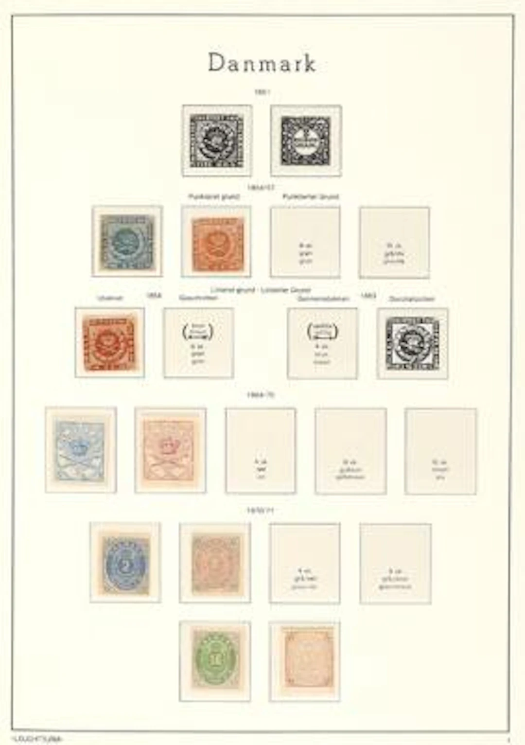 Denmark. 1854-1975. Well filled mint/mint never hinged collection