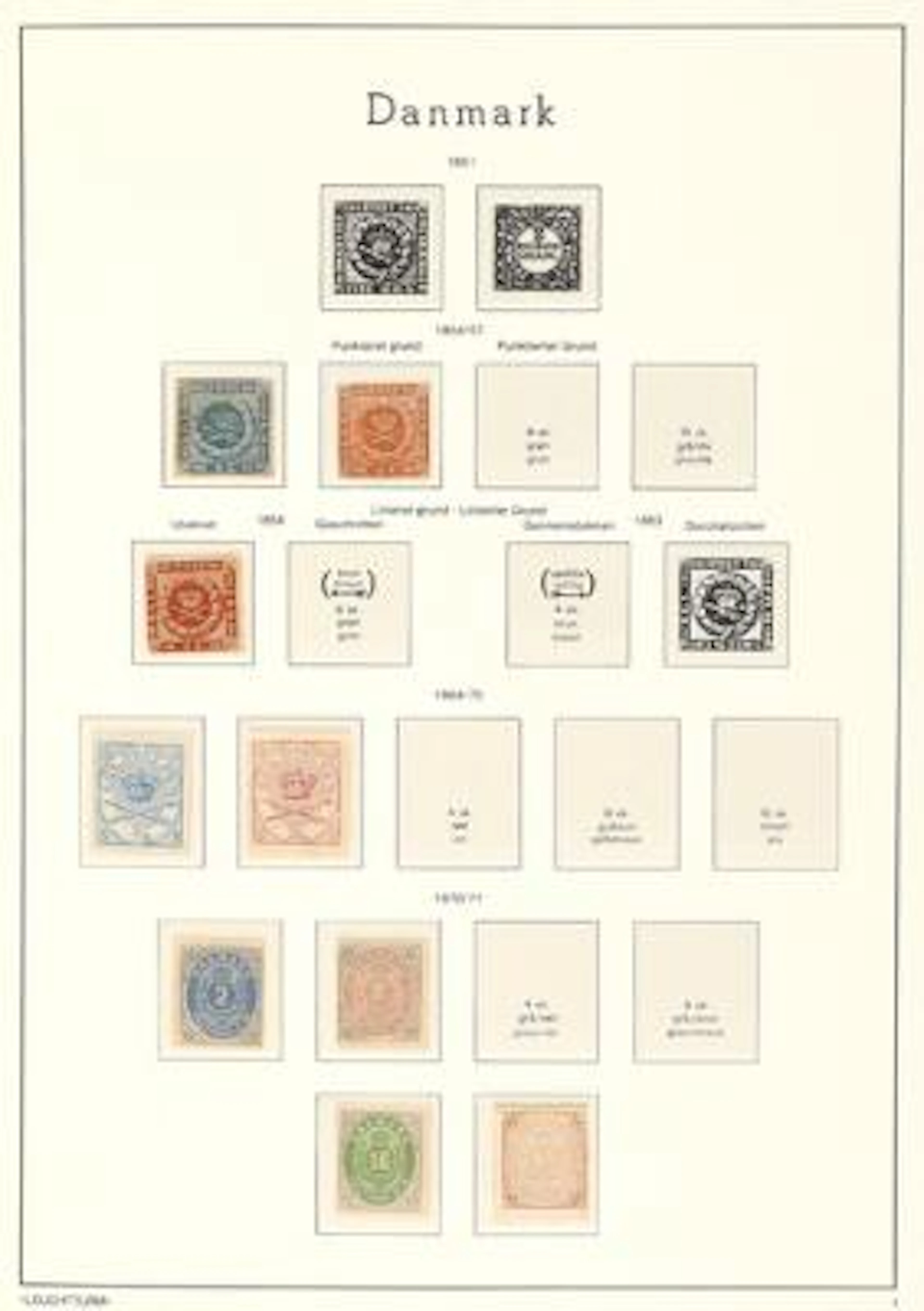 Denmark. 1854-1975. Well filled mint/mint never hinged collection