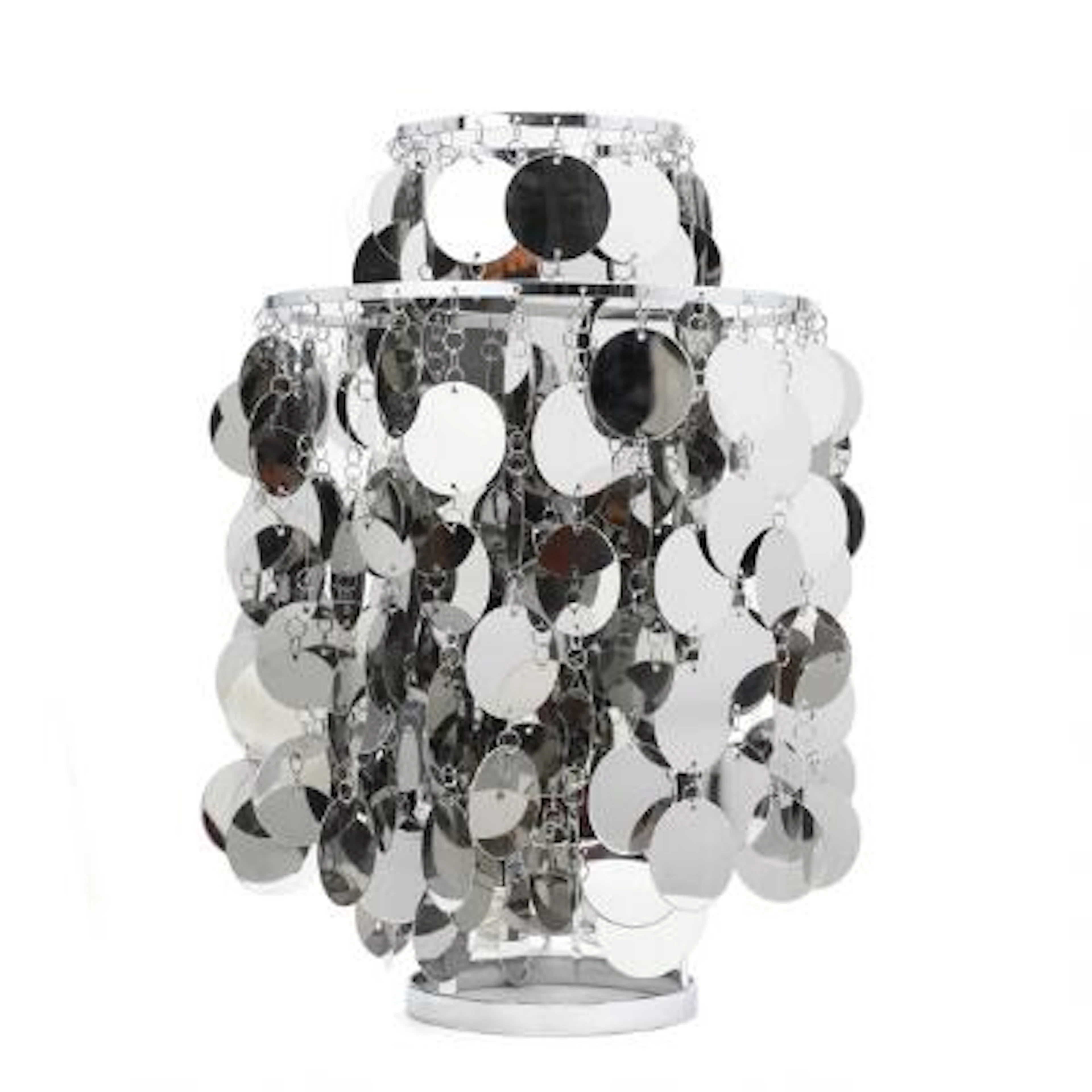 Verner Panton: "Fun 2TA". Table lamp with chromium-plated metal frame