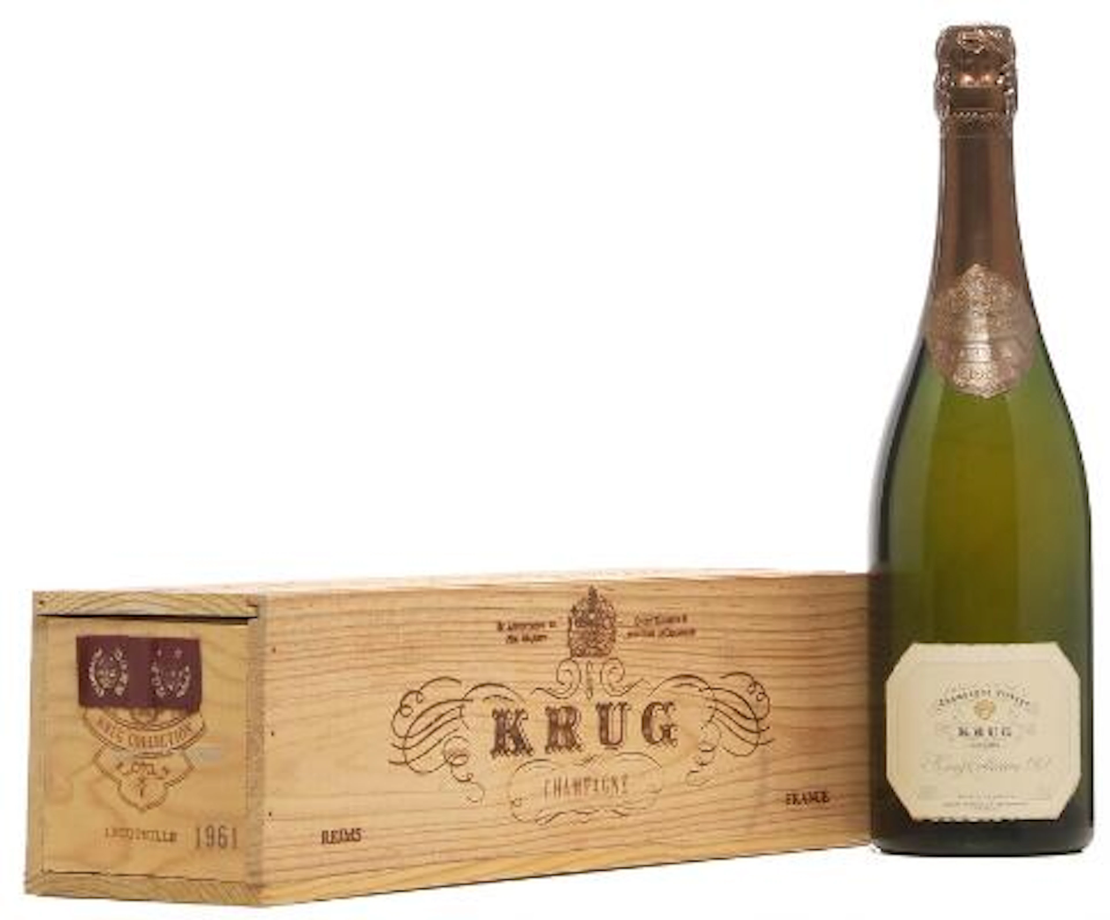 1 bt. Champagne "Collection", Krug 1961 A (hf/in). Owc. – Bruun Rasmussen
