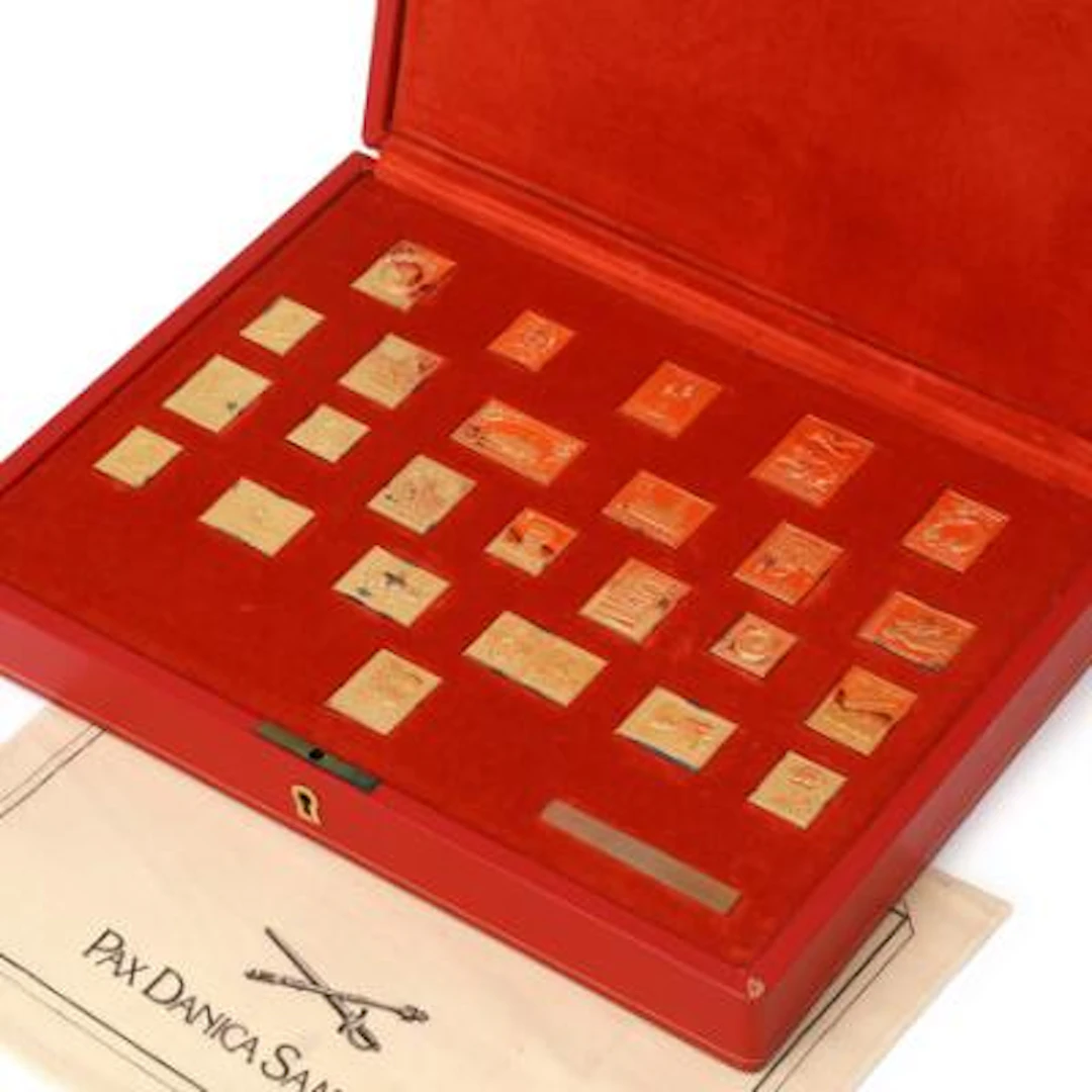 Pax Danica — Collection of gilt silver replicas of Danish stamps (925/1000)