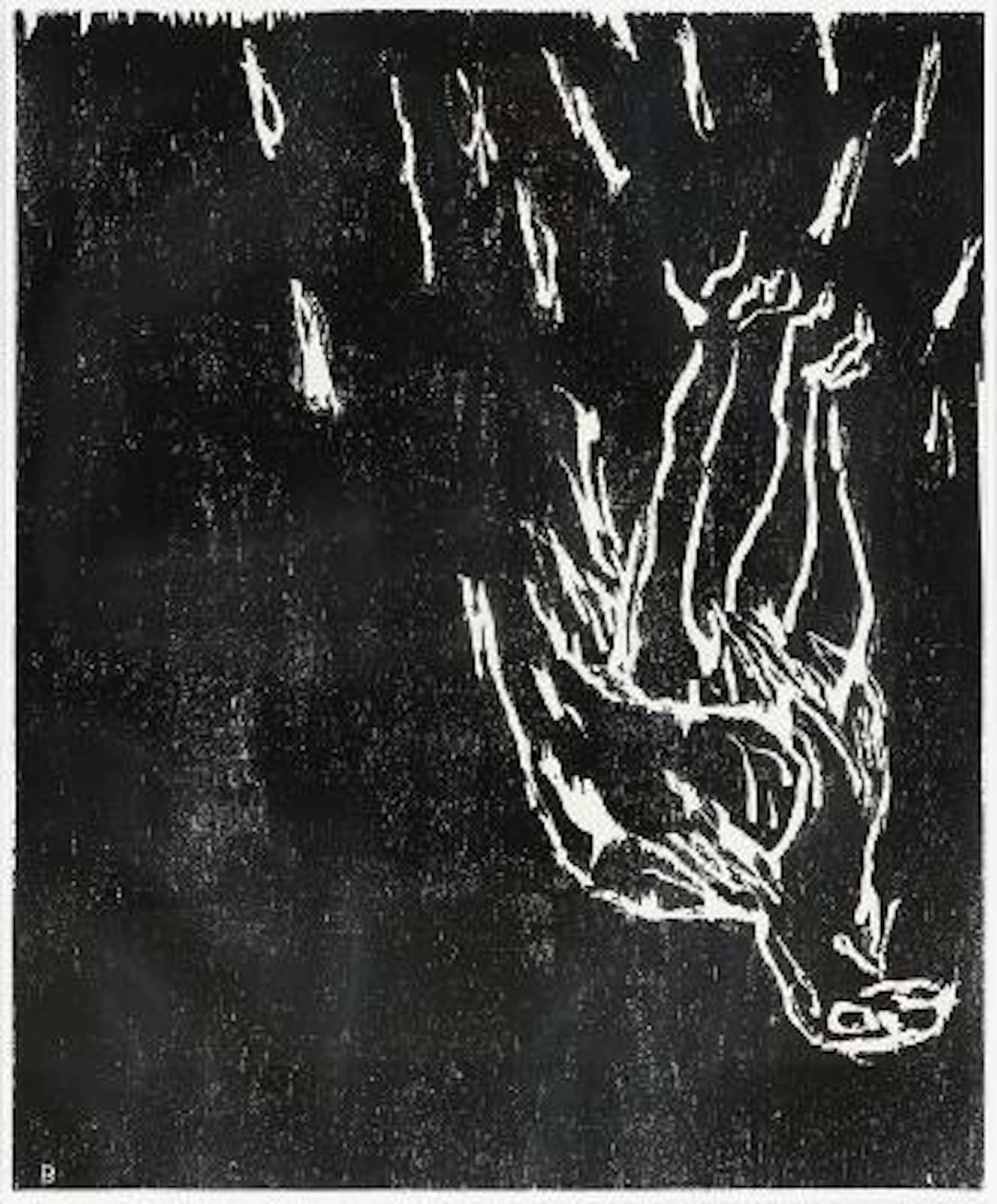 Georg Baselitz: "Adler" (Eagle), 1981. Signed Baselitz 81. Woodcut.