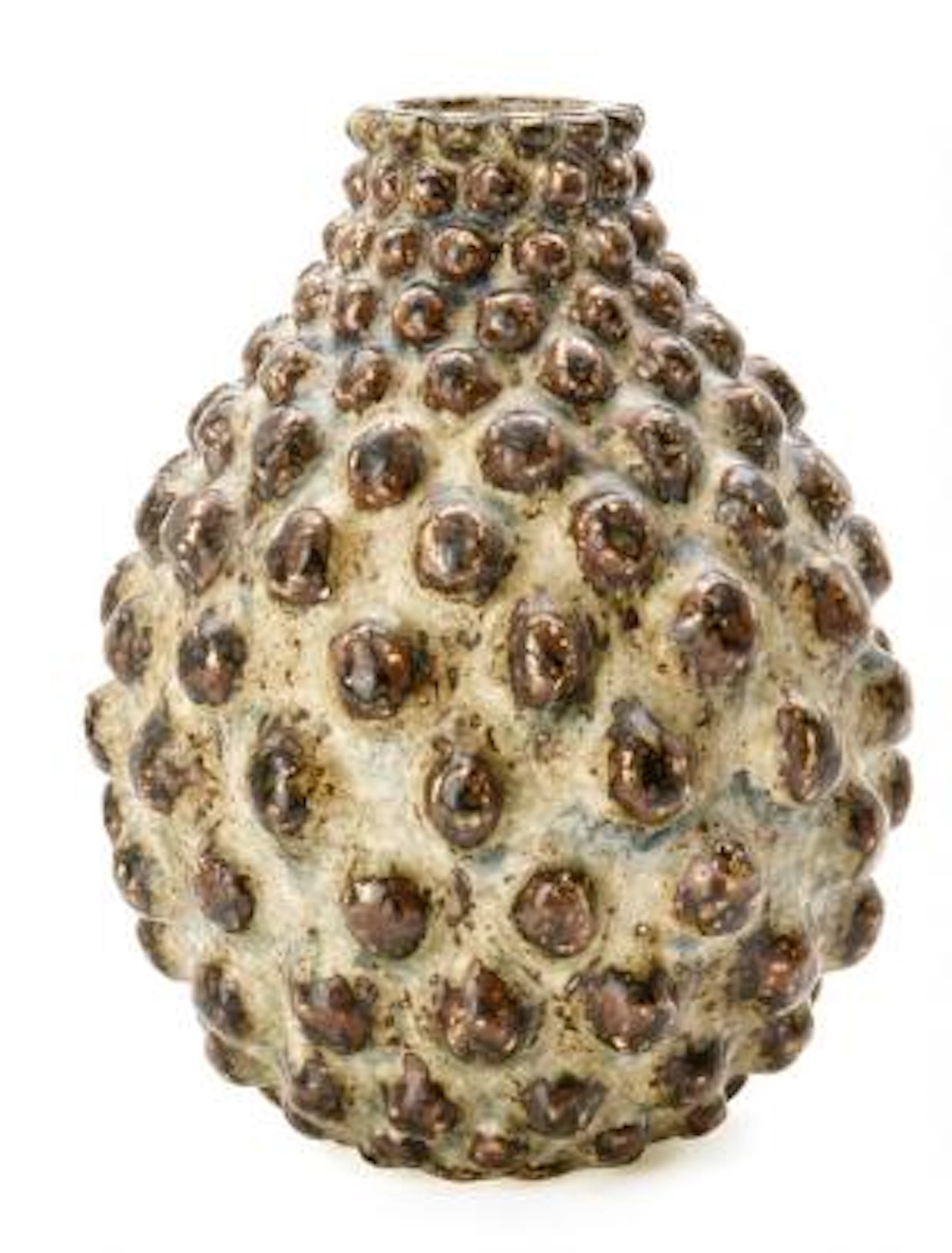Axel Salto: Stoneware vase modelled in a knobbed style. Decorated