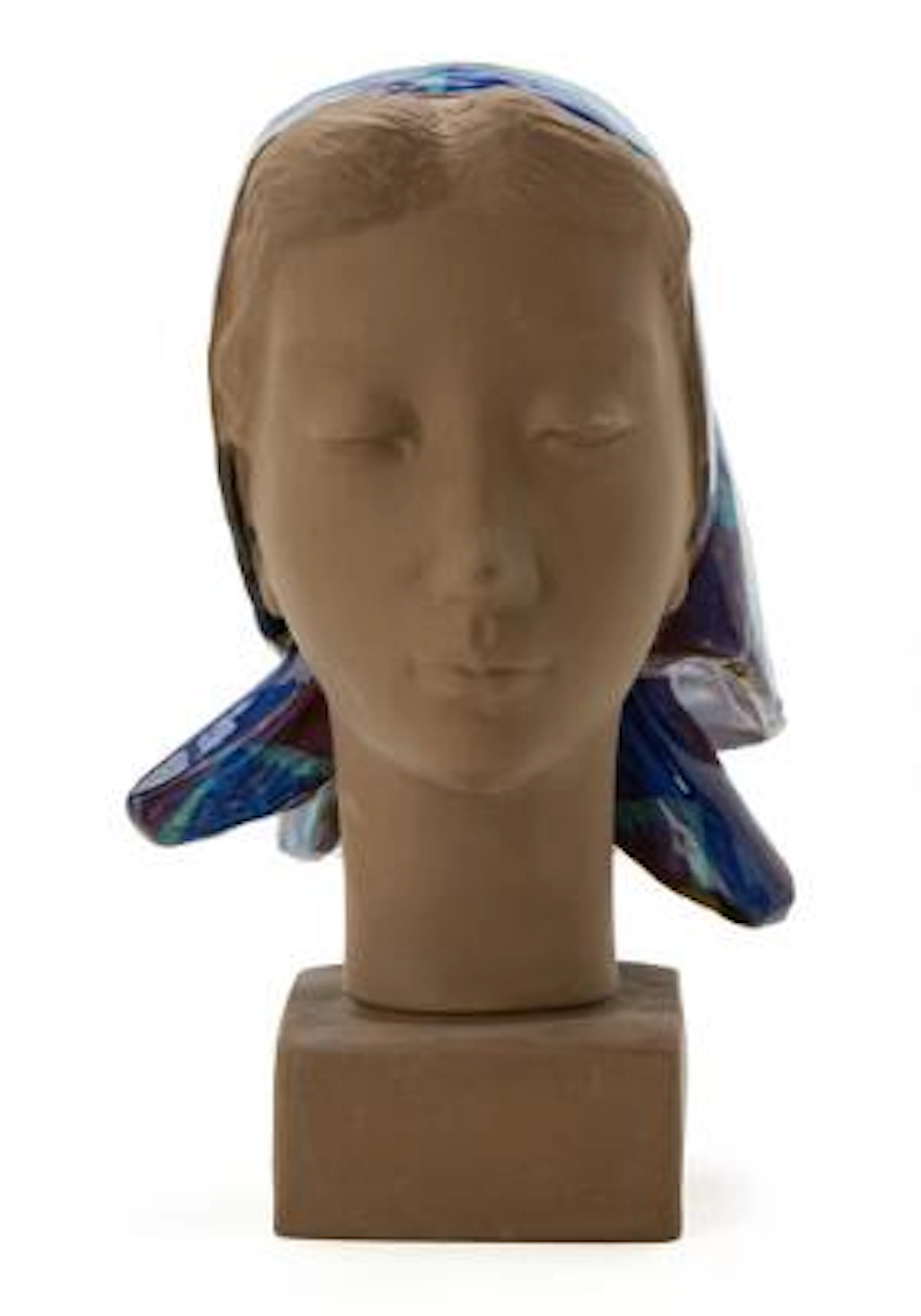 Johannes Hedegaard: A terracotta bust in the shape of a female with