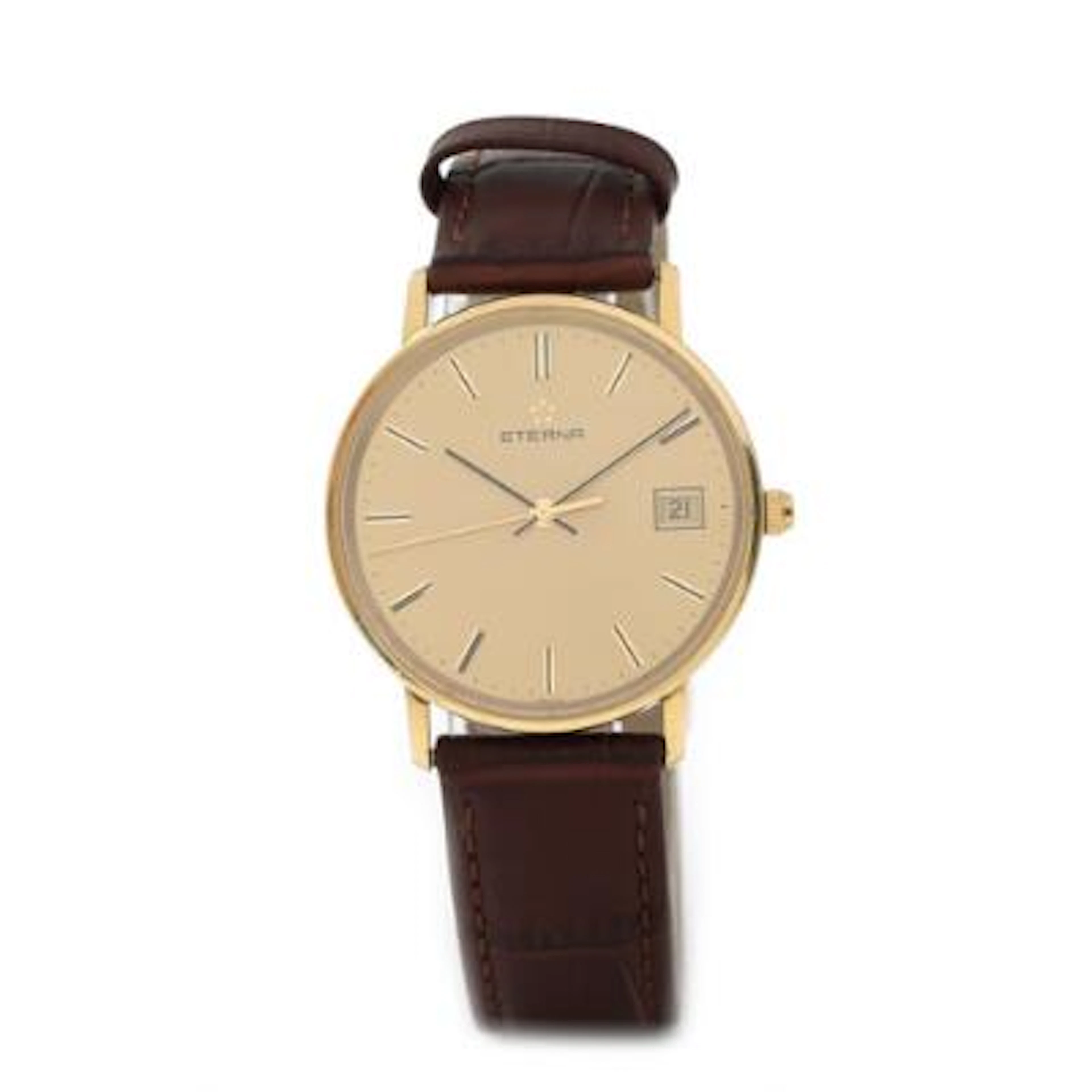 Eterna: Wristwatch of 18k gold, ref. 4100.68. Quartz and date indication.