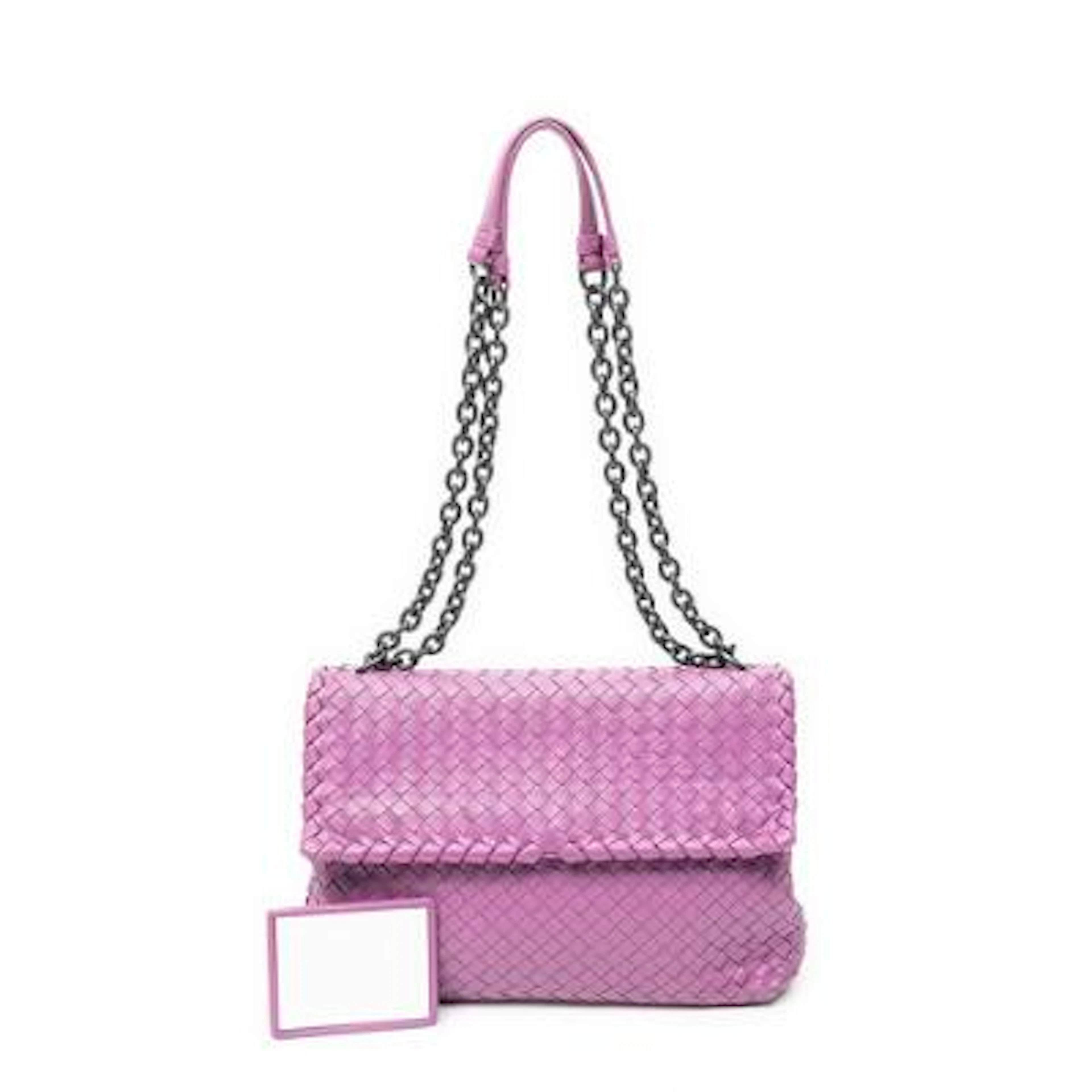 Bottega Veneta: A "Large Olimpia" bag in lilac Intrecciato-leather