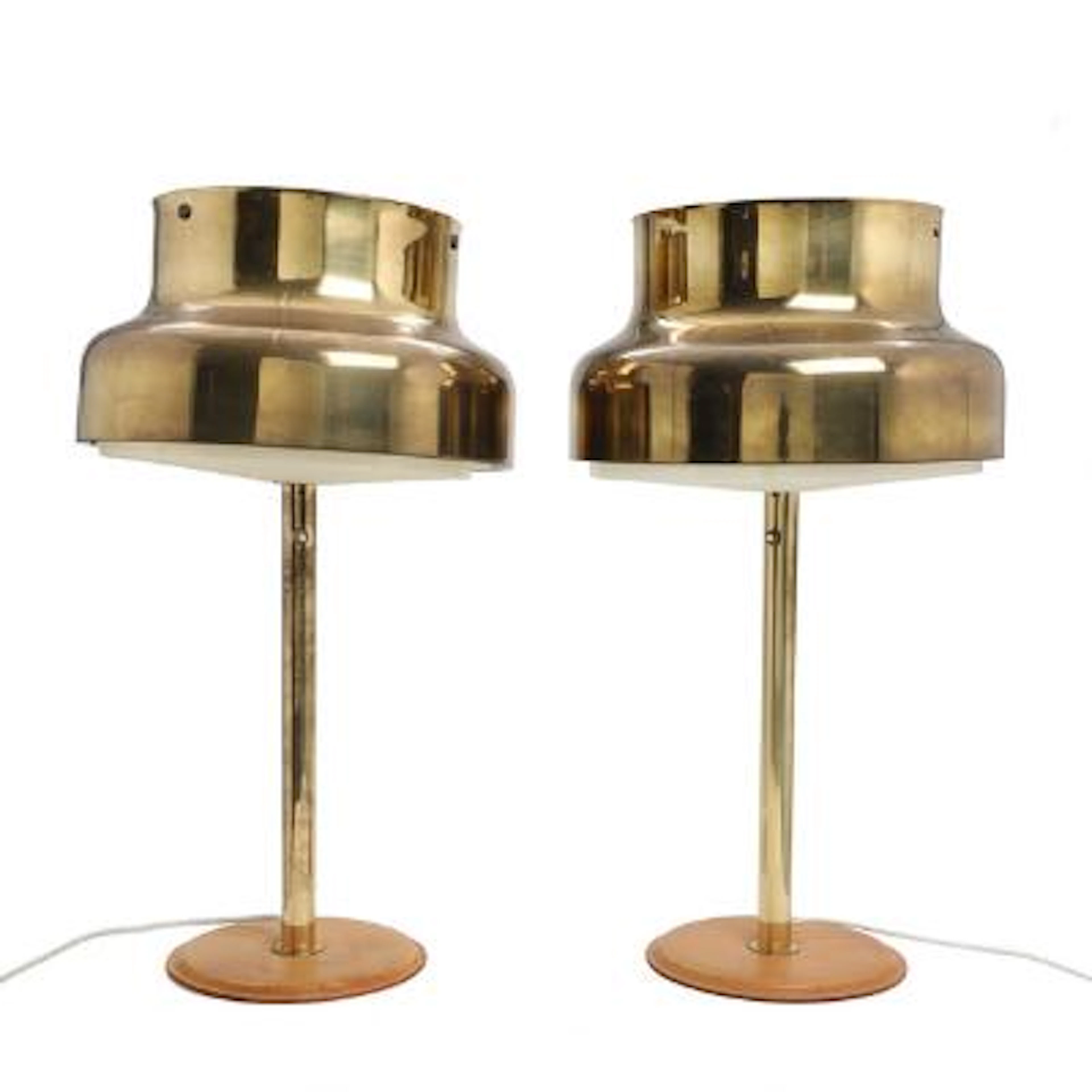 Anders Pehrson: "Bumling". Pair of brass table lamps. Manufactured