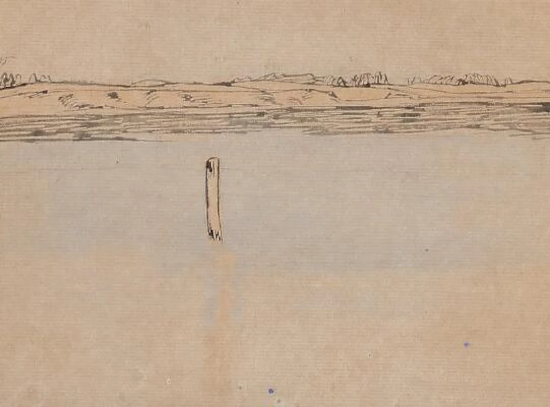 Fritz Syberg: Coastal scenery. Sketch. Watercolour on paper. Visible