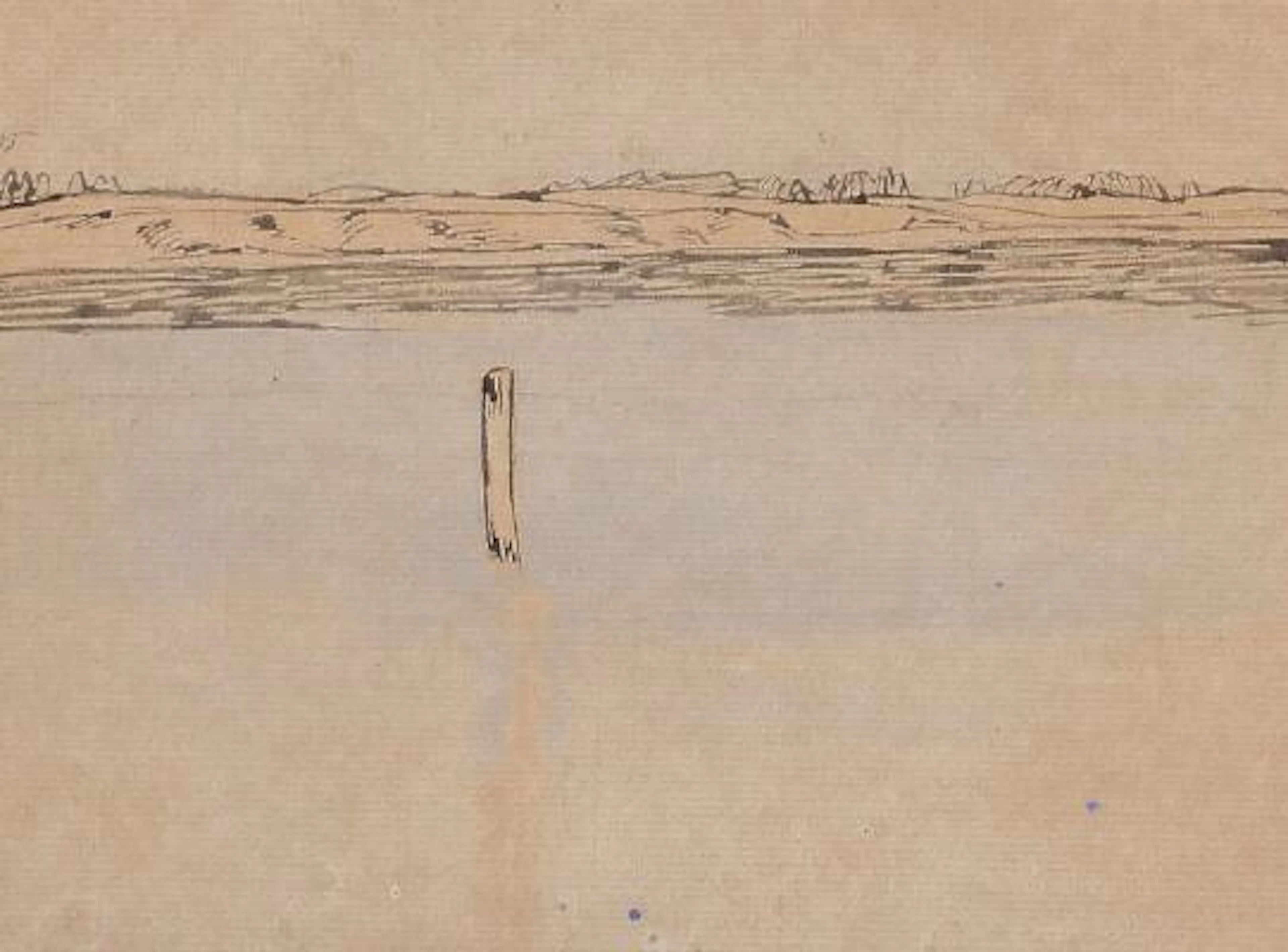 Fritz Syberg: Coastal scenery. Sketch. Watercolour on paper. Visible