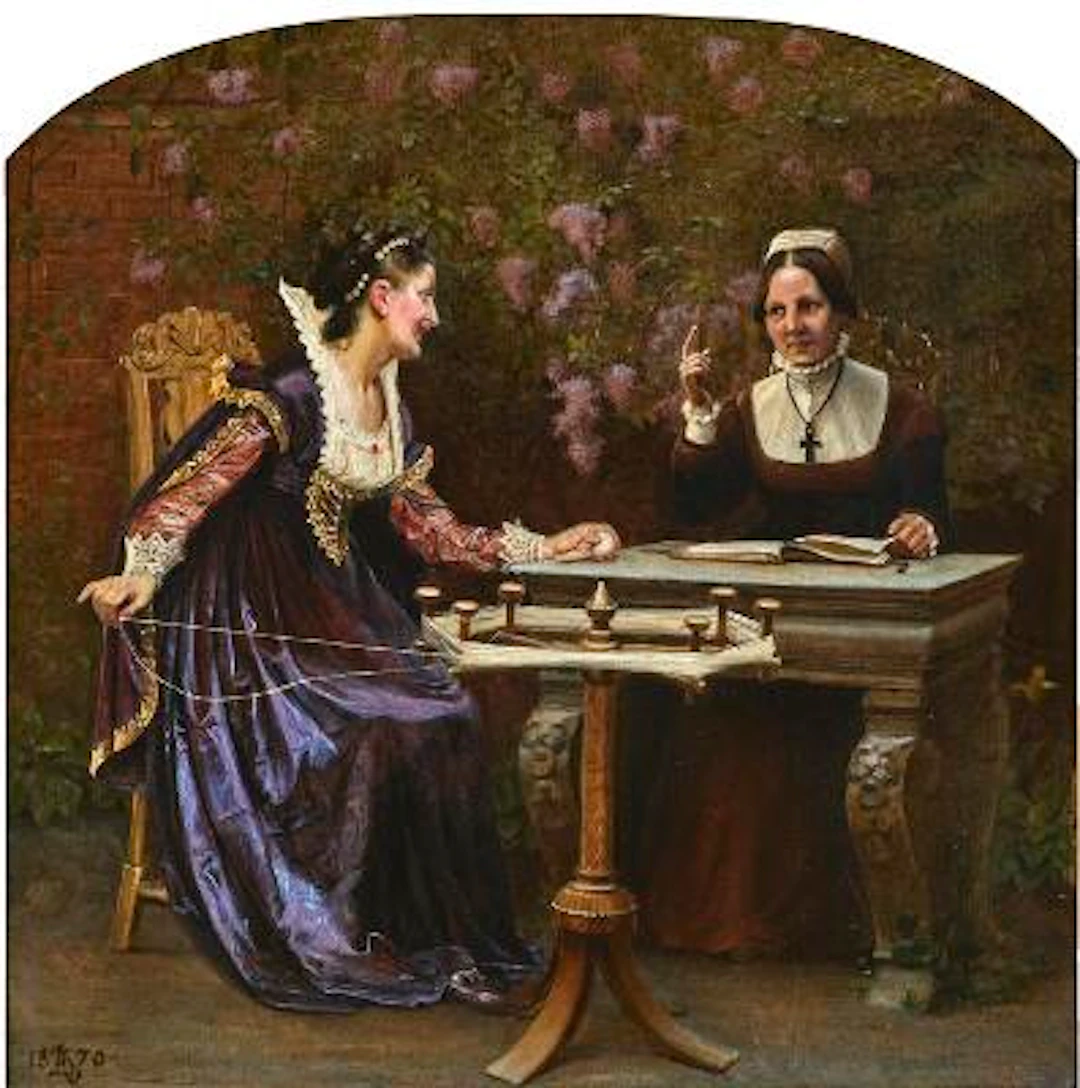 Kristian Zahrtmann: Roselil and her mother. Signed with monogram and