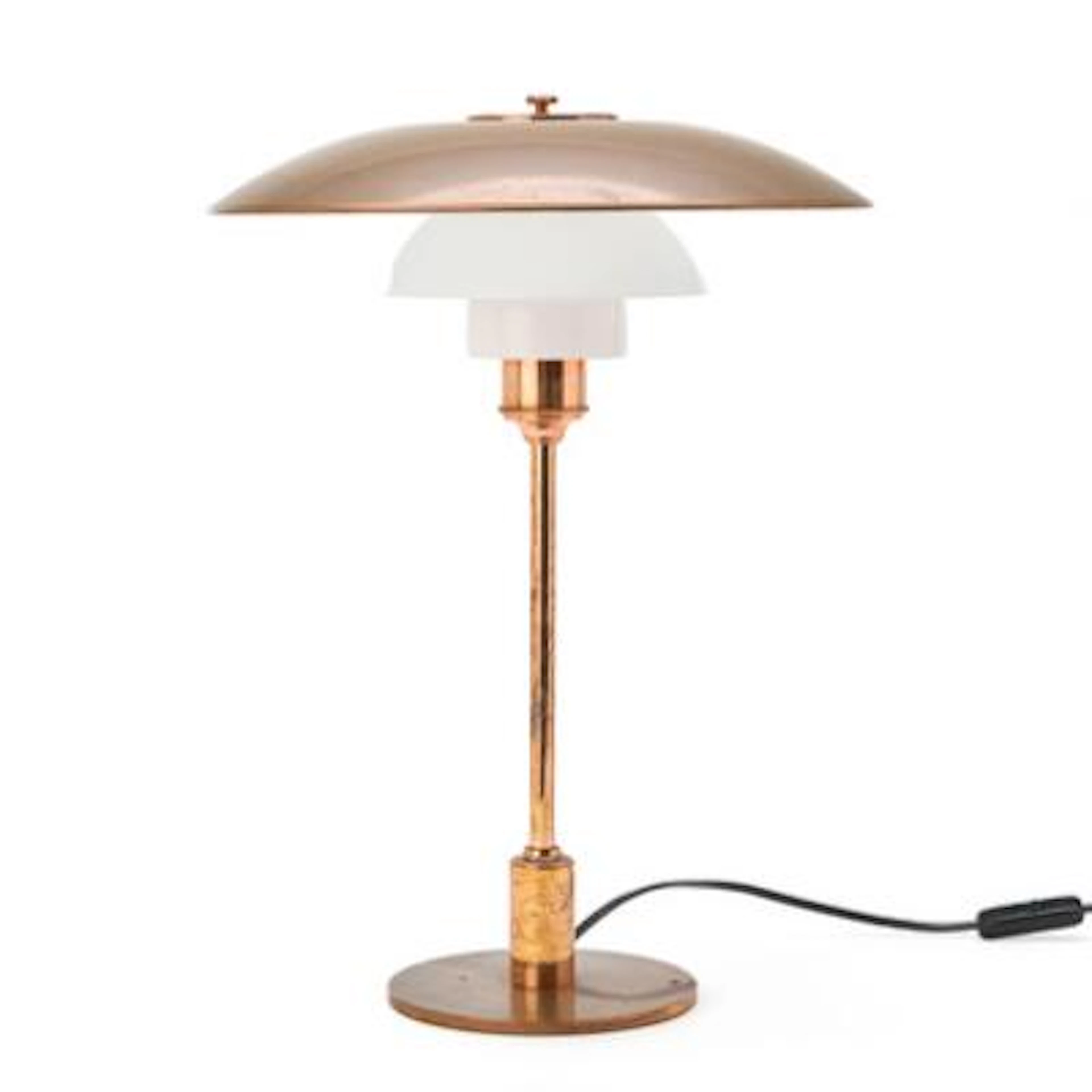 Poul Henningsen: “PH-3,5/2,5”. Copper and multi-layer opal glass table