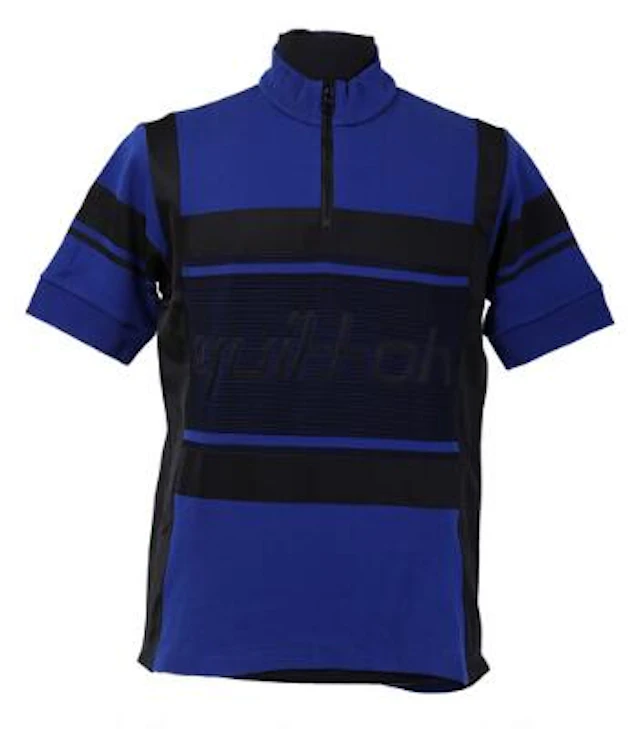 Louis Vuitton: A "Jacquard Cycling" blue/black t-shirt with a zip