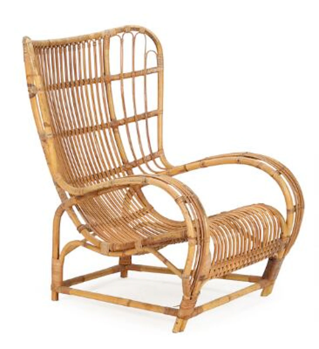 Viggo Boesen: A rattan easy chair. Manufactured by E.V.A. Nissen &