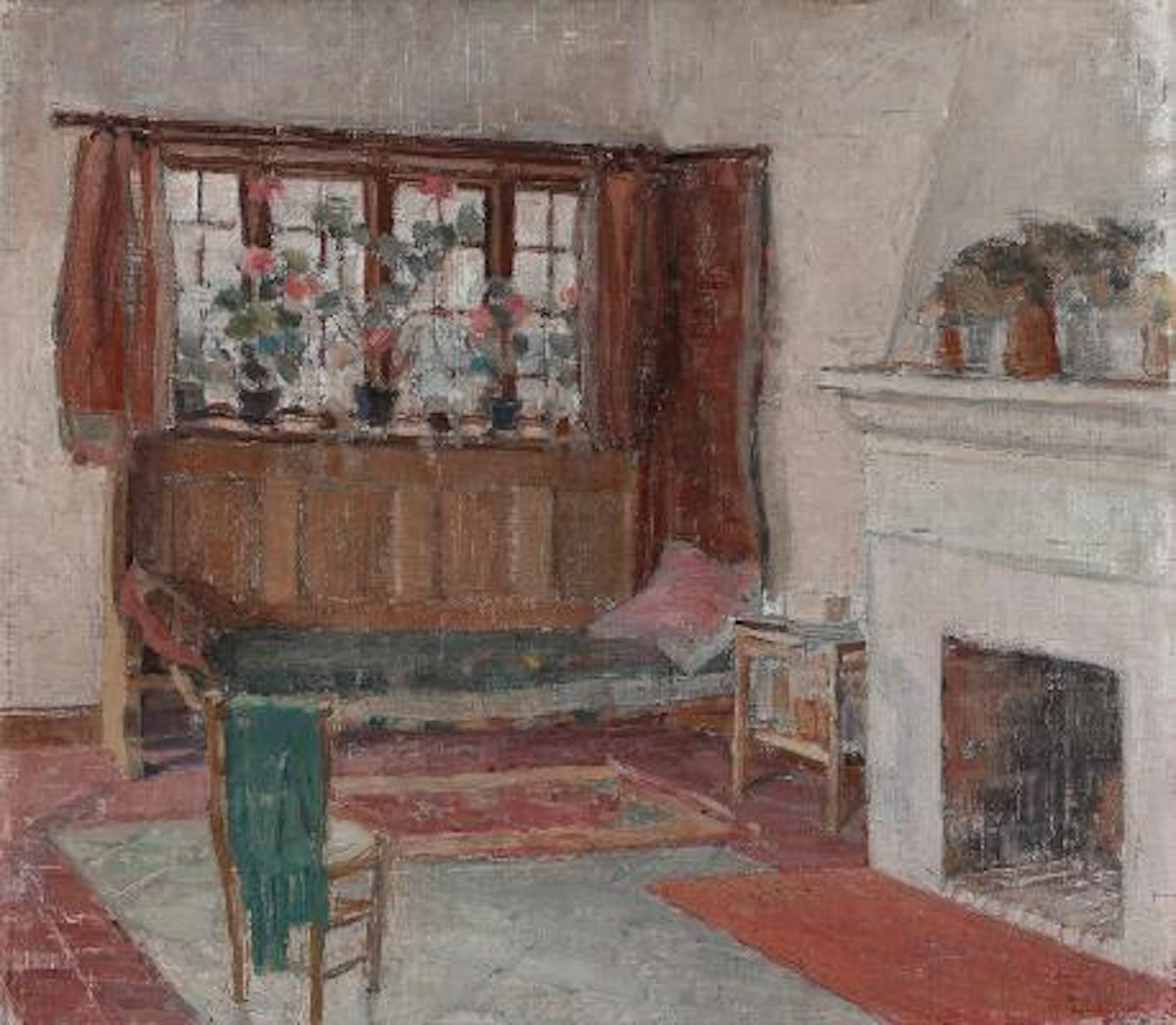 Danish painter, early 20th century: Interior of a living room with