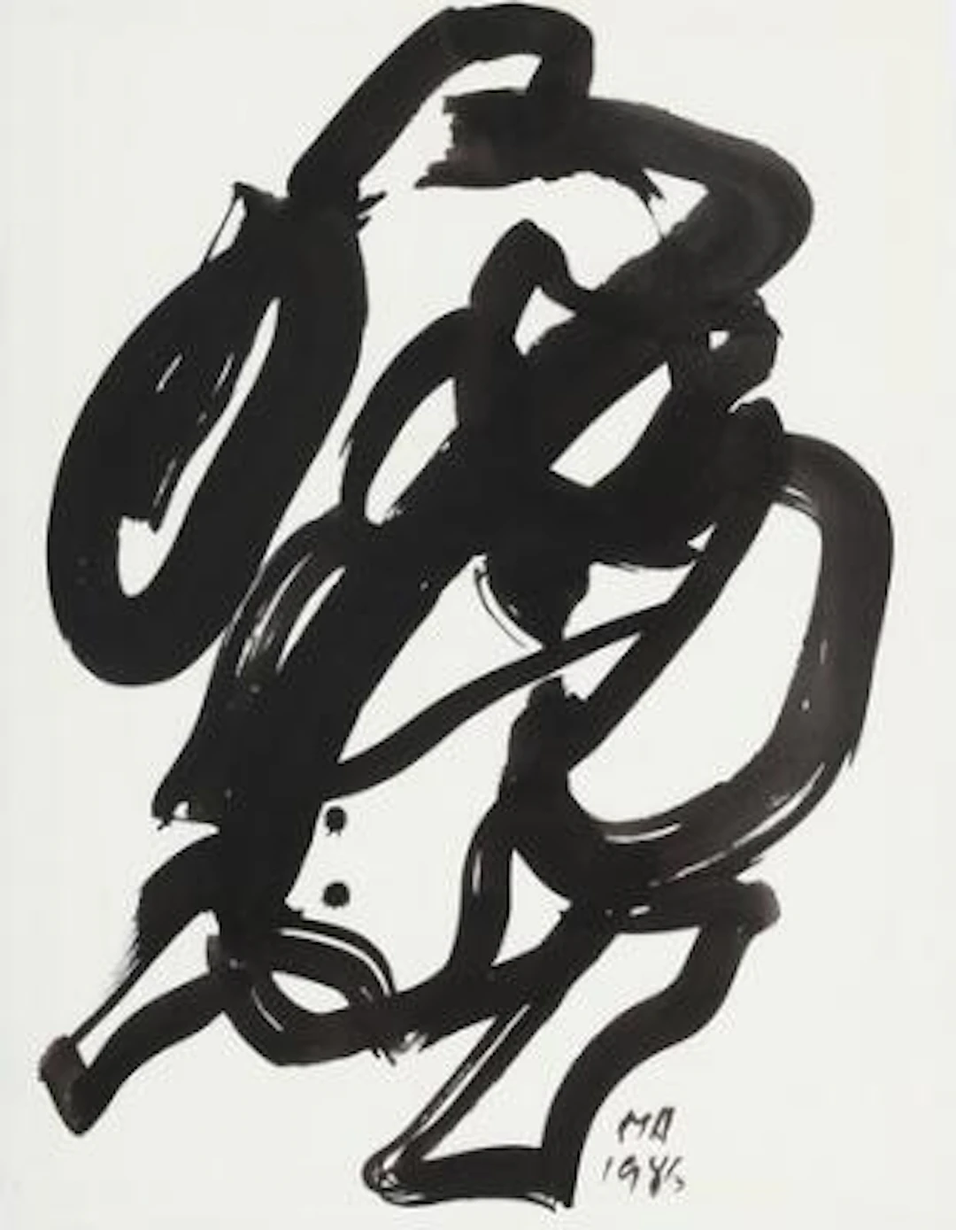 Mogens Andersen: Untitled. Signed MA 1986. Watercolour on paper. Sheet