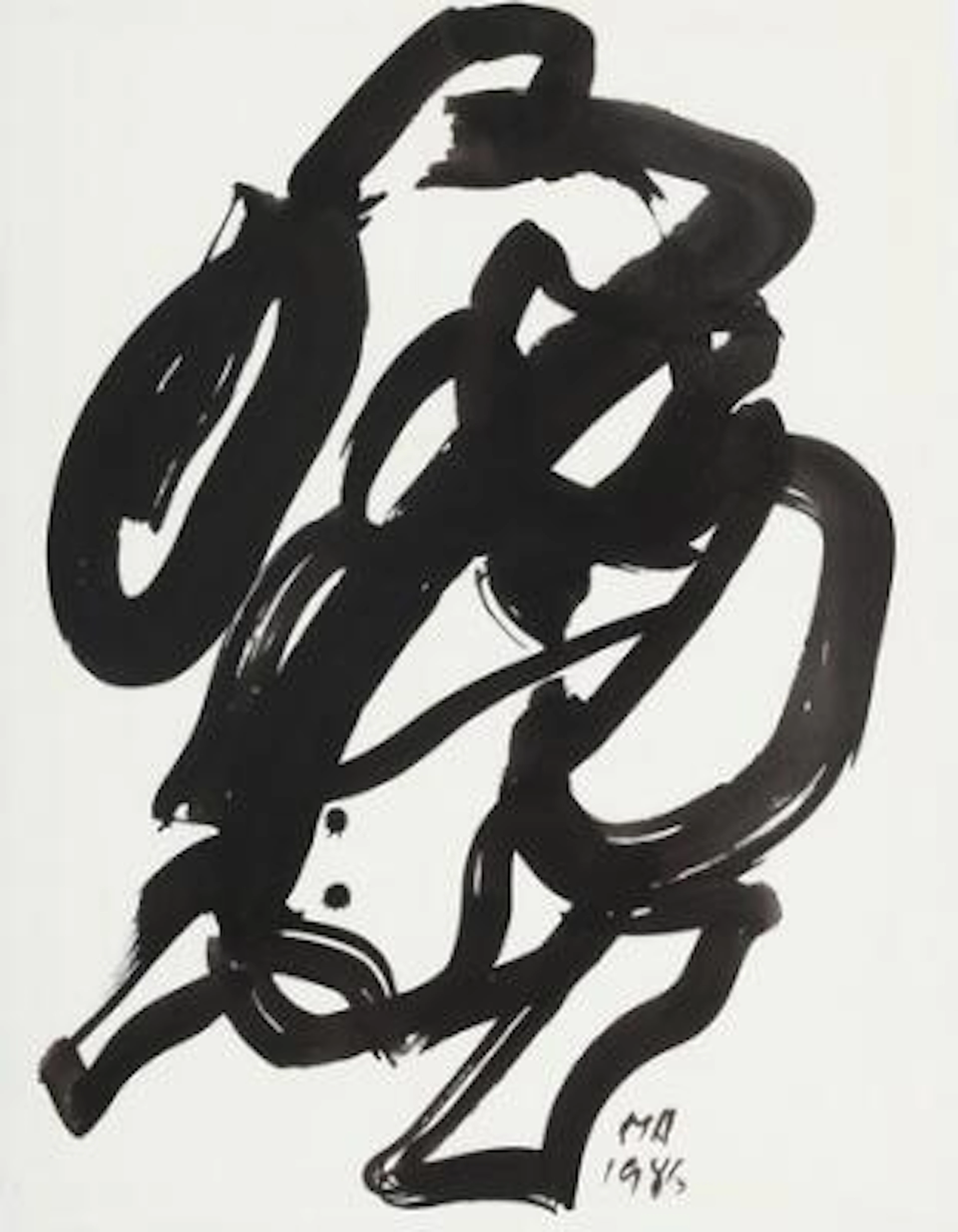 Mogens Andersen: Untitled. Signed MA 1986. Watercolour on paper. Sheet