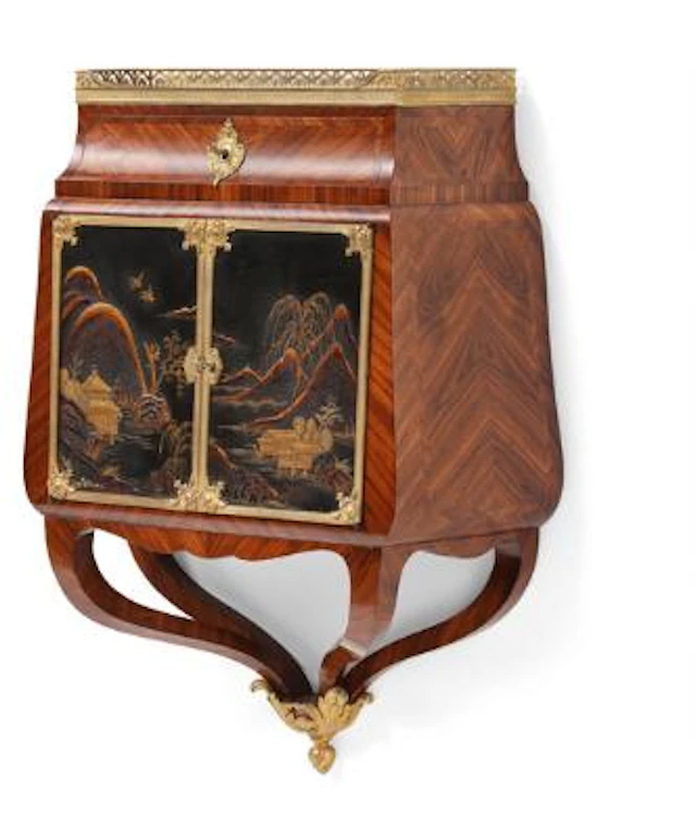 A French Régence style rosewood, gilt bronze and Japaneese laquer