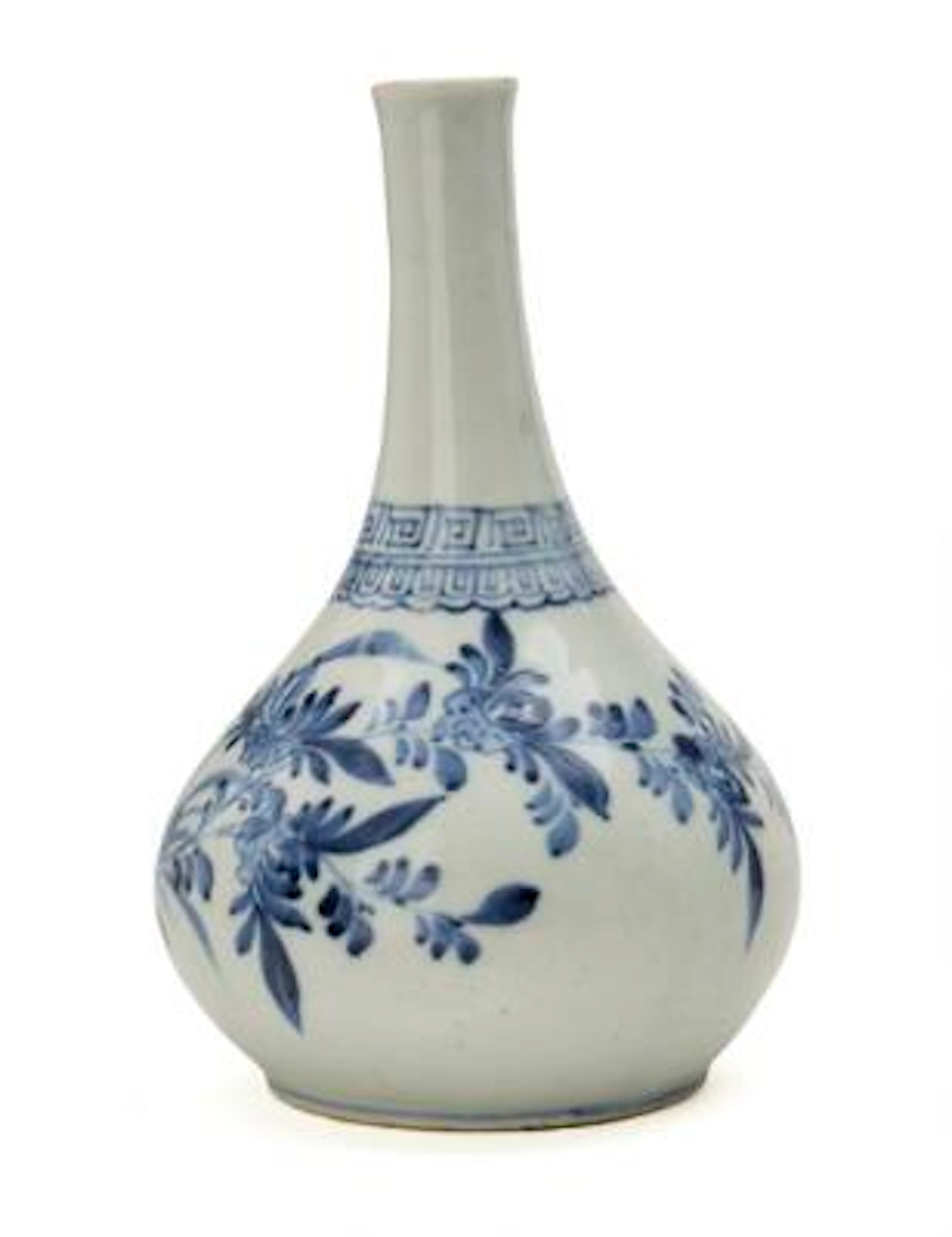 A Korean blue and white bottle vase, Joseon dynasty 18th/19th century.