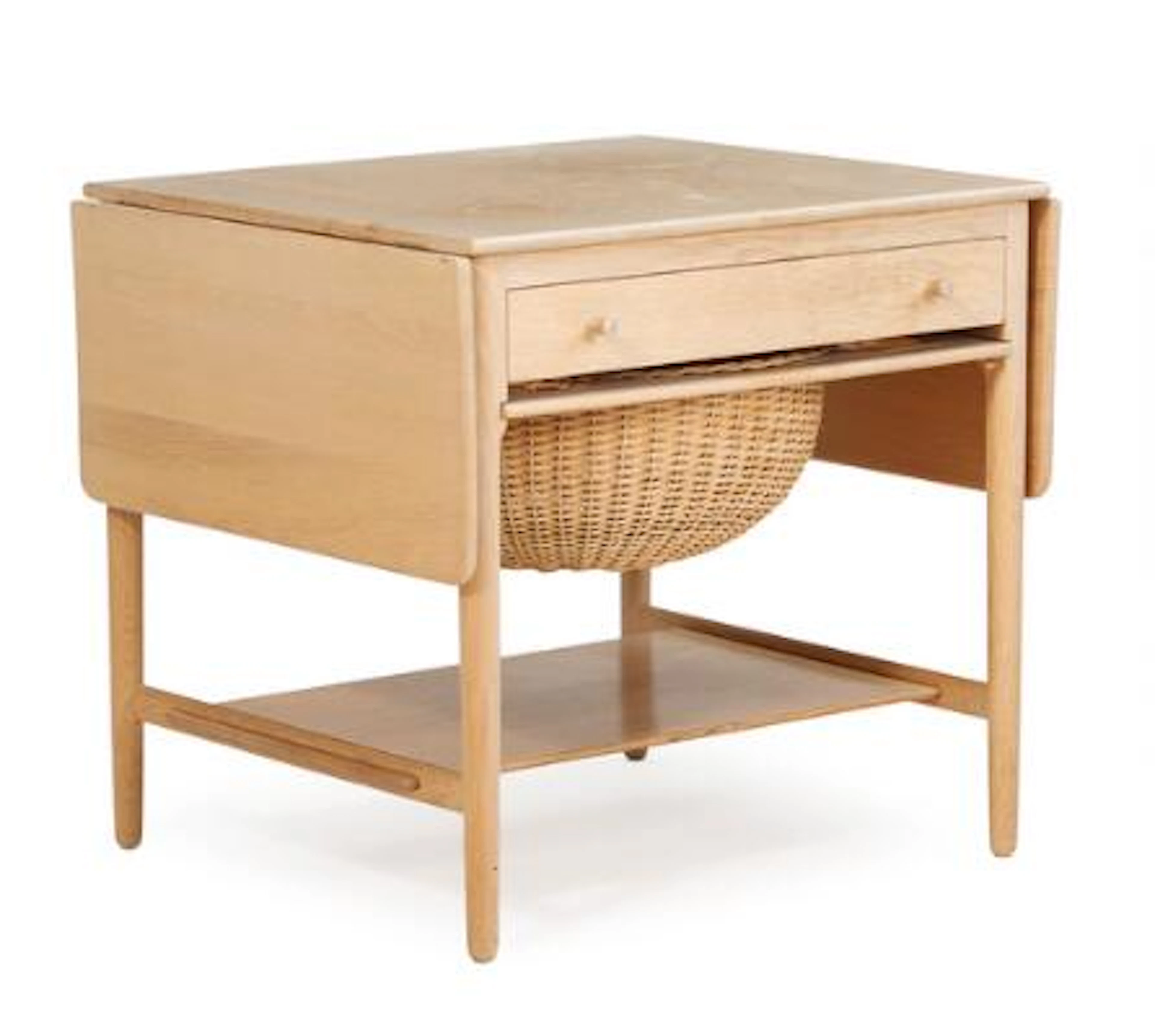 Hans J. Wegner: "AT 33". Solid oak sewing table. Manufactured by Andreas