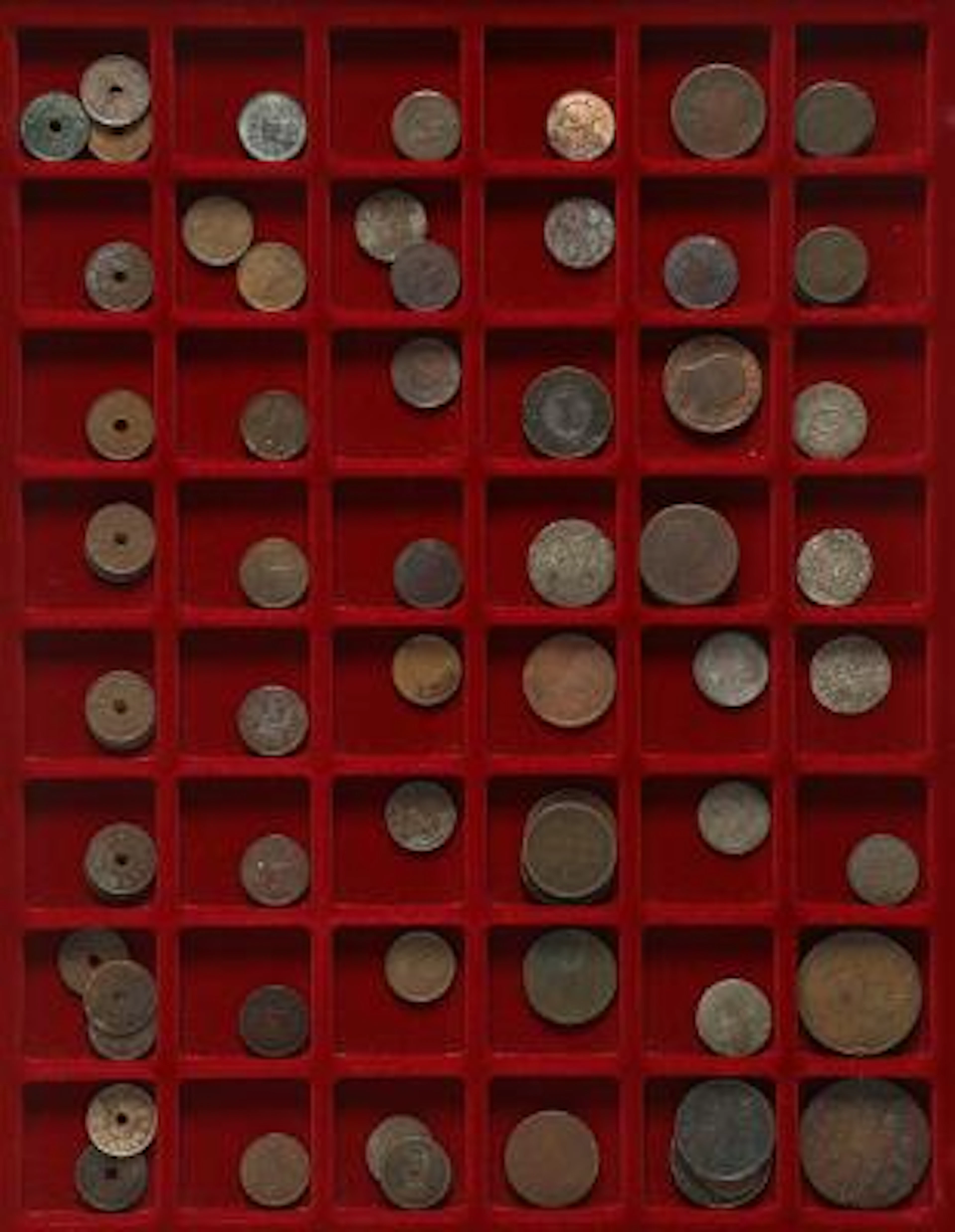 Denmark, collection of coins on trays and album incl. commemoratives