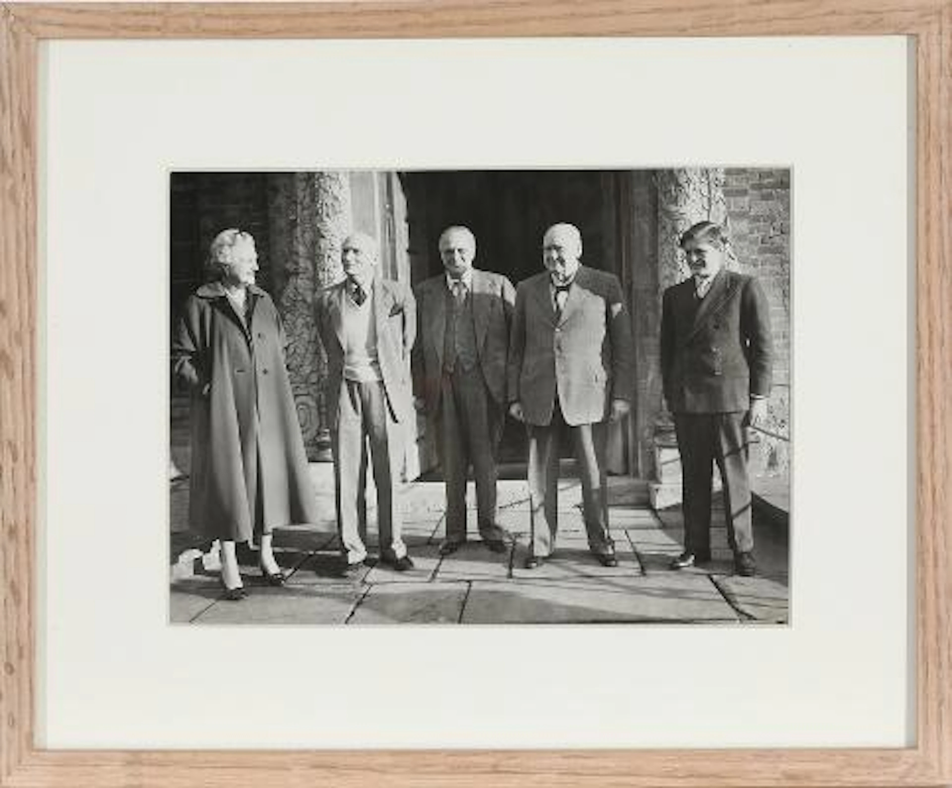 Original black-and-white press photograph of Sir Winston Churchill