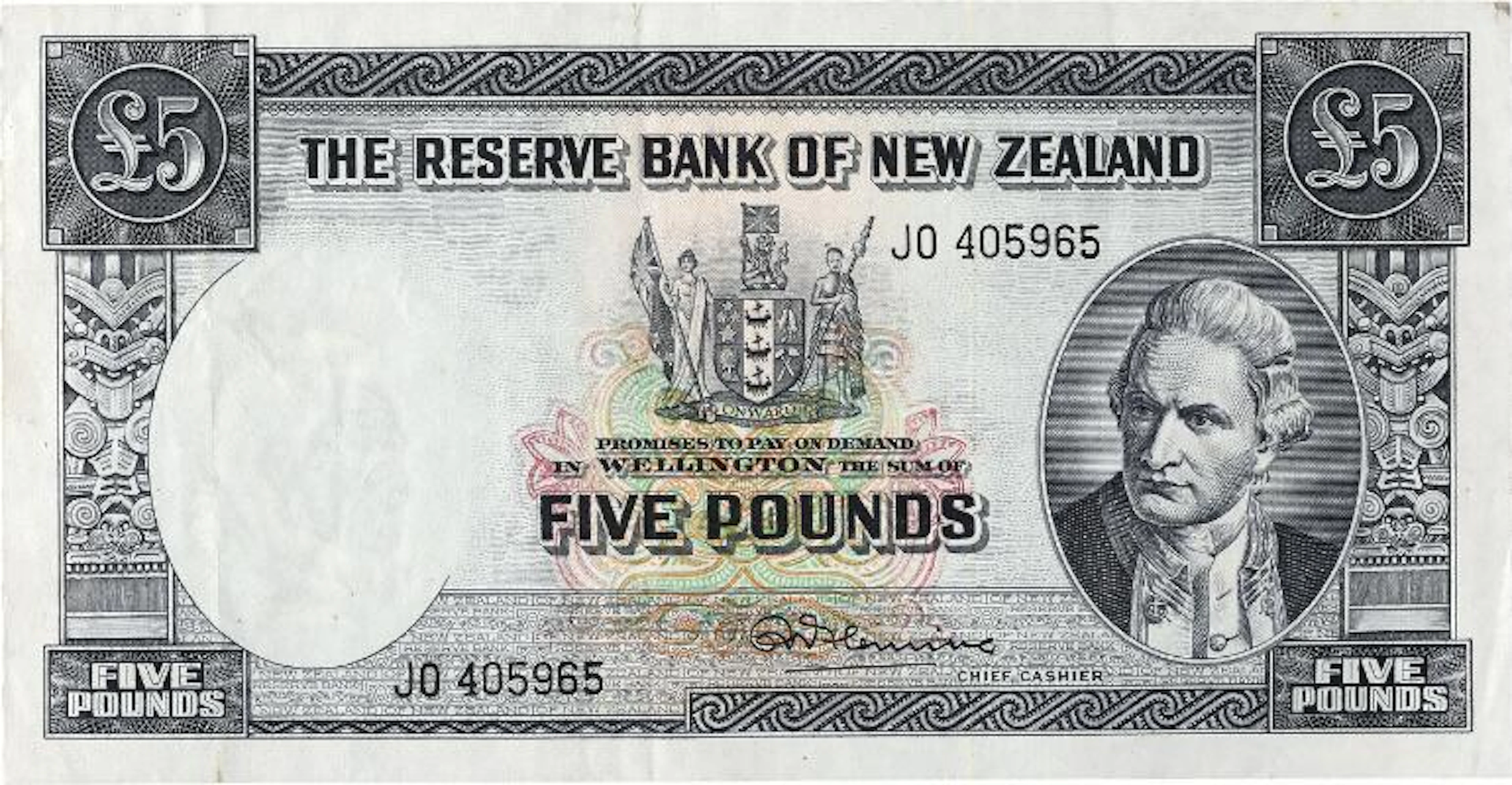 New Zealand, 5 Pounds nd (1960-67), Pick 160d – Bruun Rasmussen Auctioneers