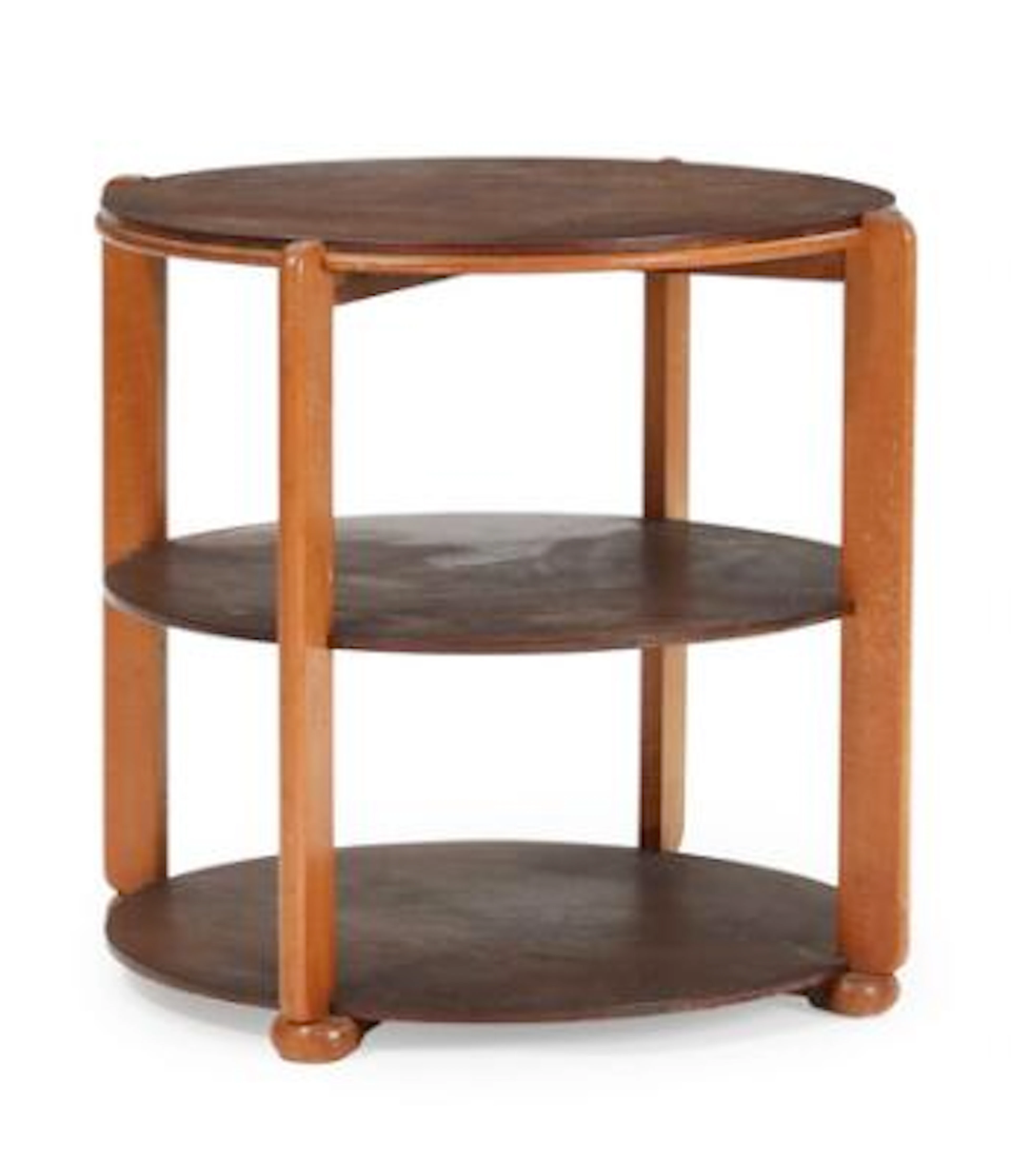 Scandinavian design: Art deco side table in mahogany and birch. 1940s.