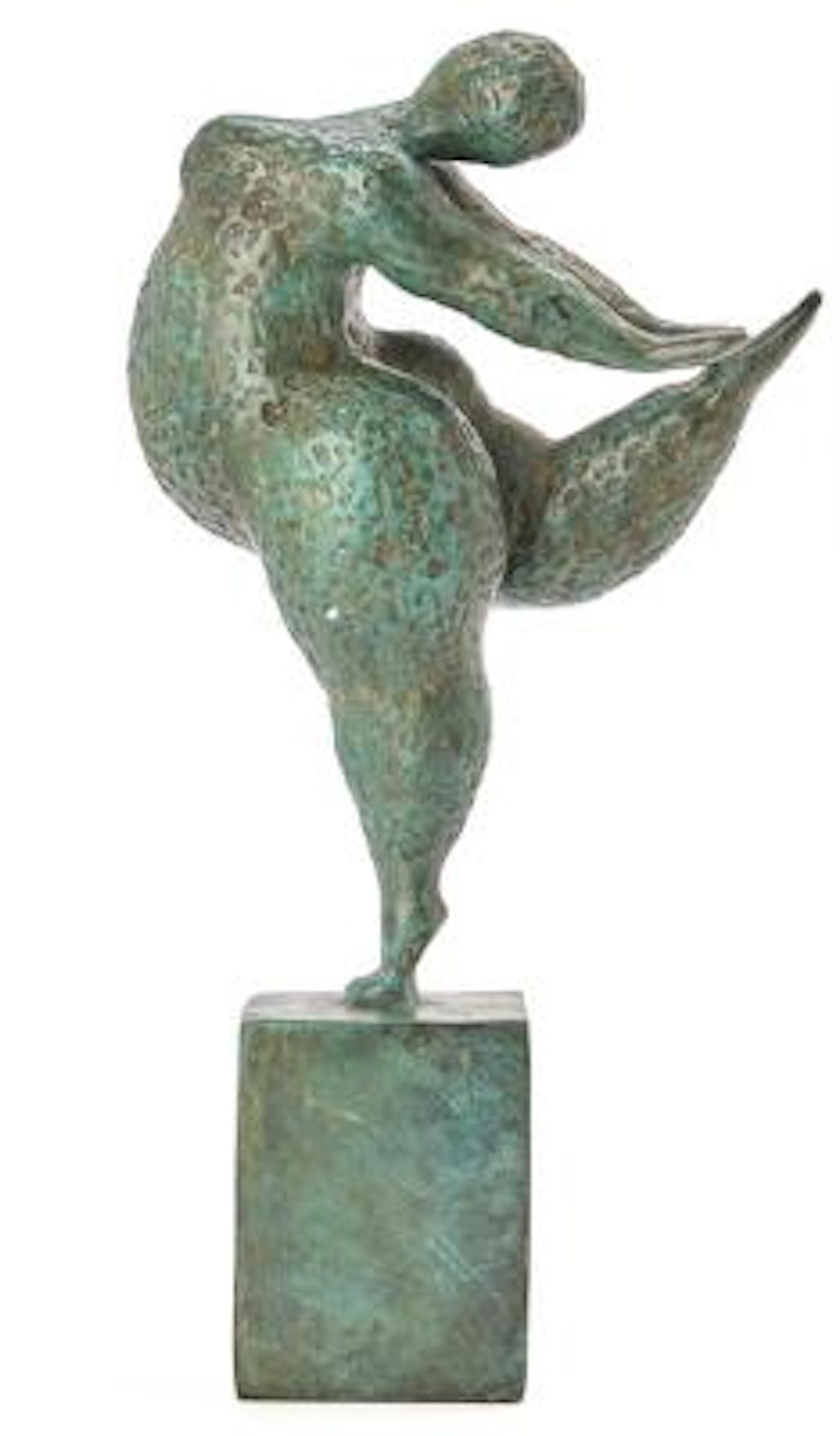 Andreas Wargenbrant: "Ballerina". Stamped monogram. Green patinated