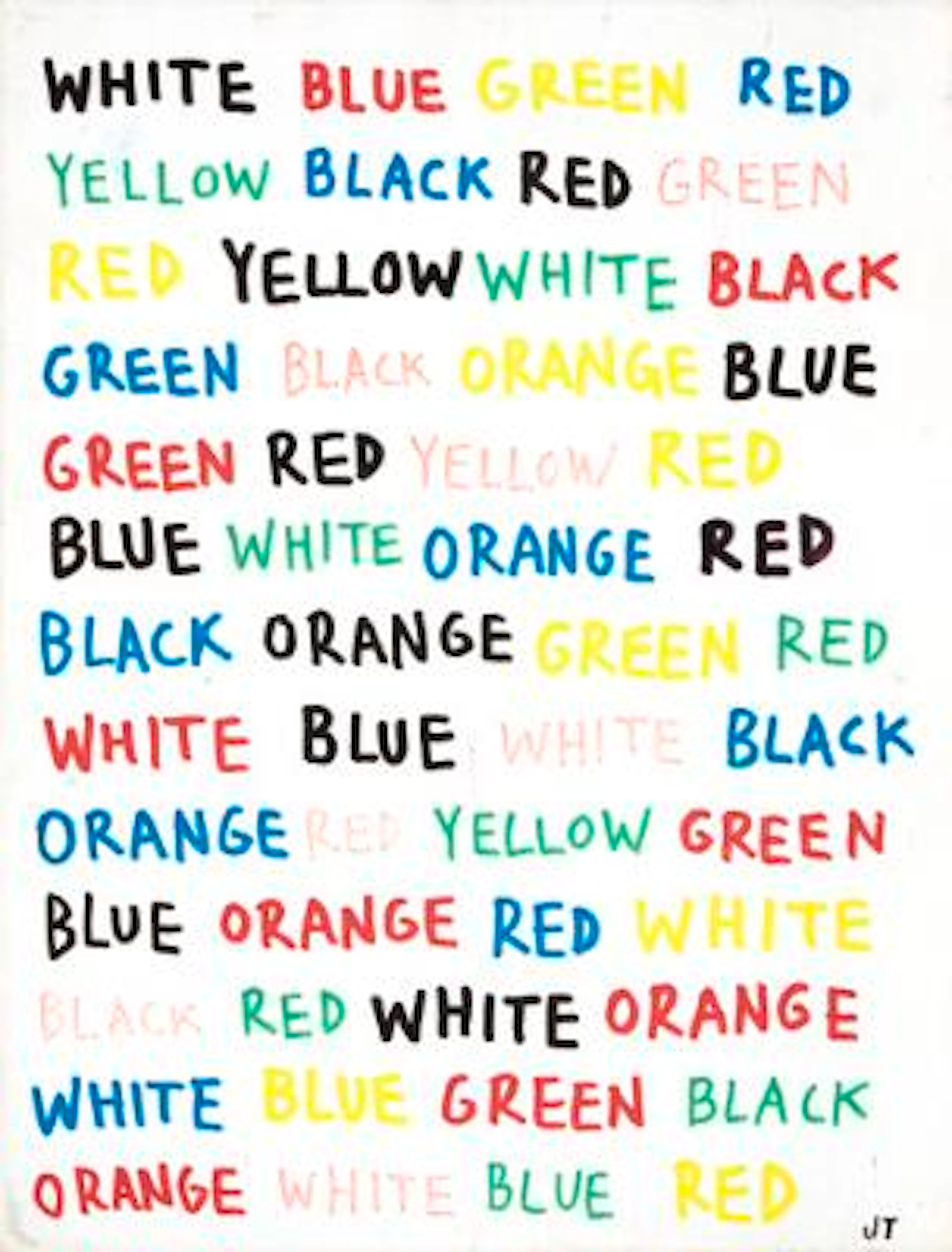 Javier Tapia: Colour Words. Signed J.T. Oil on board. 35 x 28 cm.