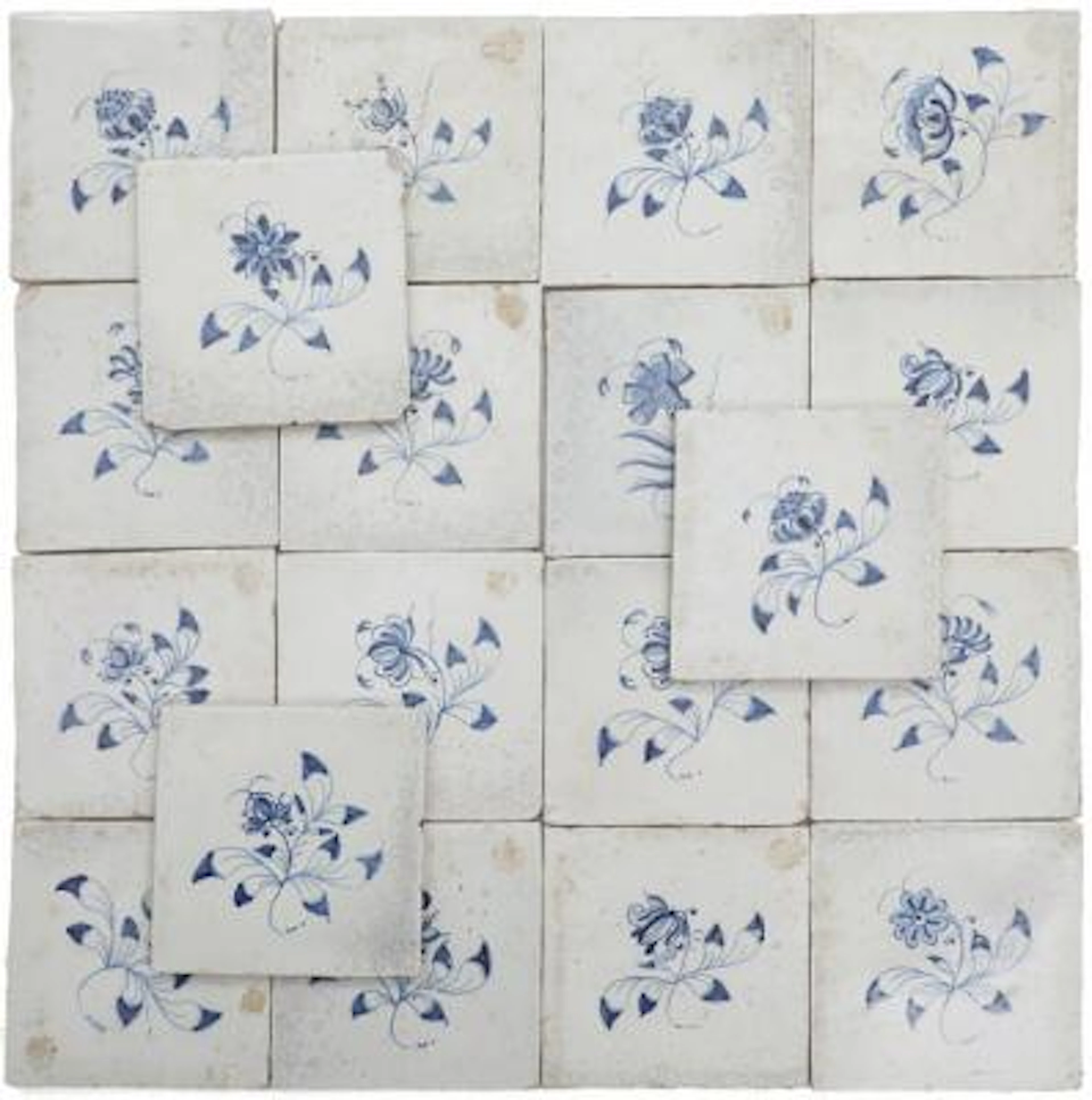 A selection of mostly Frisian faience tiles. 18th-19th century. (147)